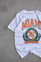 University of Miami White Graphic Tee — 1990s (M) - Retrospective Store