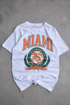 University of Miami White Graphic Tee — 1990s (M) - Retrospective Store