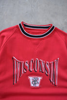 University of Wisconsin Red Embroidered Crewneck — 1990s (L) - Retrospective Store