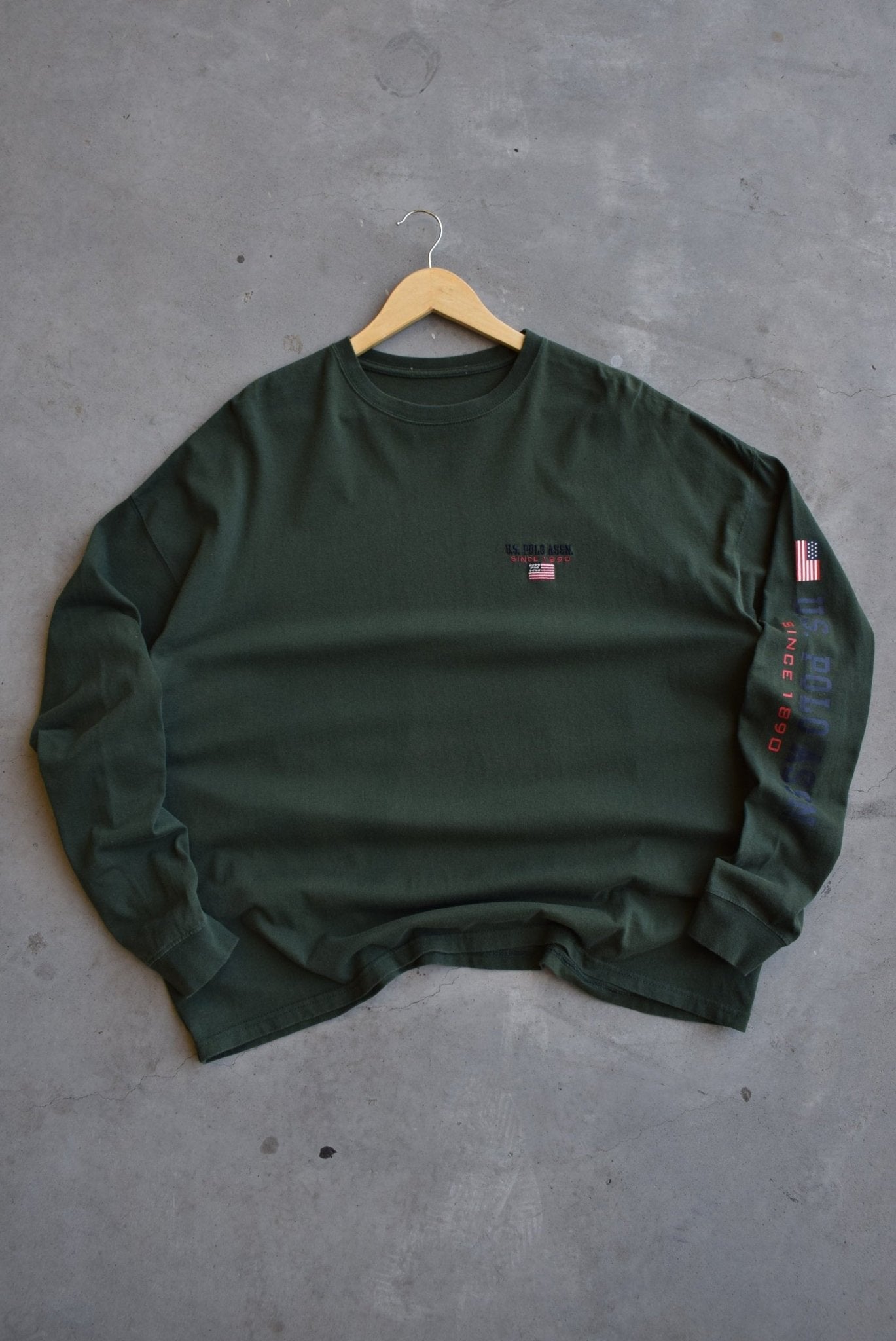 U.S. Polo Assn Green Embroidered Long Sleeve Tee — 2000s (XL) - Retrospective Store