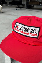 Vermont American Red Embroidered Hat — 1990s - Retrospective Store