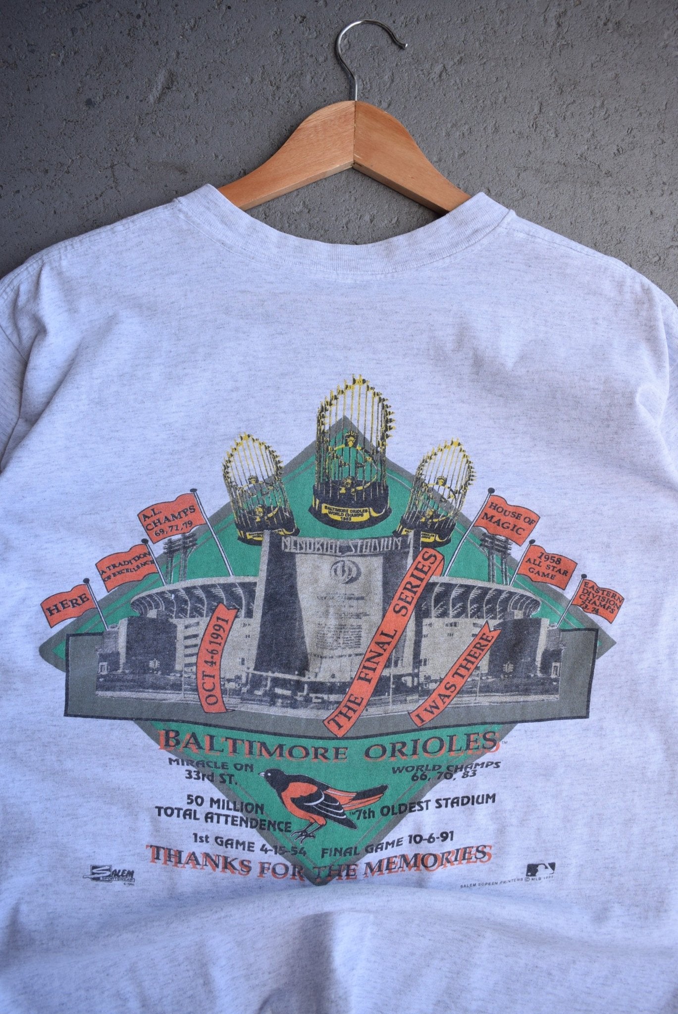Vintage 1991 Salem x MLB Baltimore Orioles Tee (M/L) - Retrospective Store