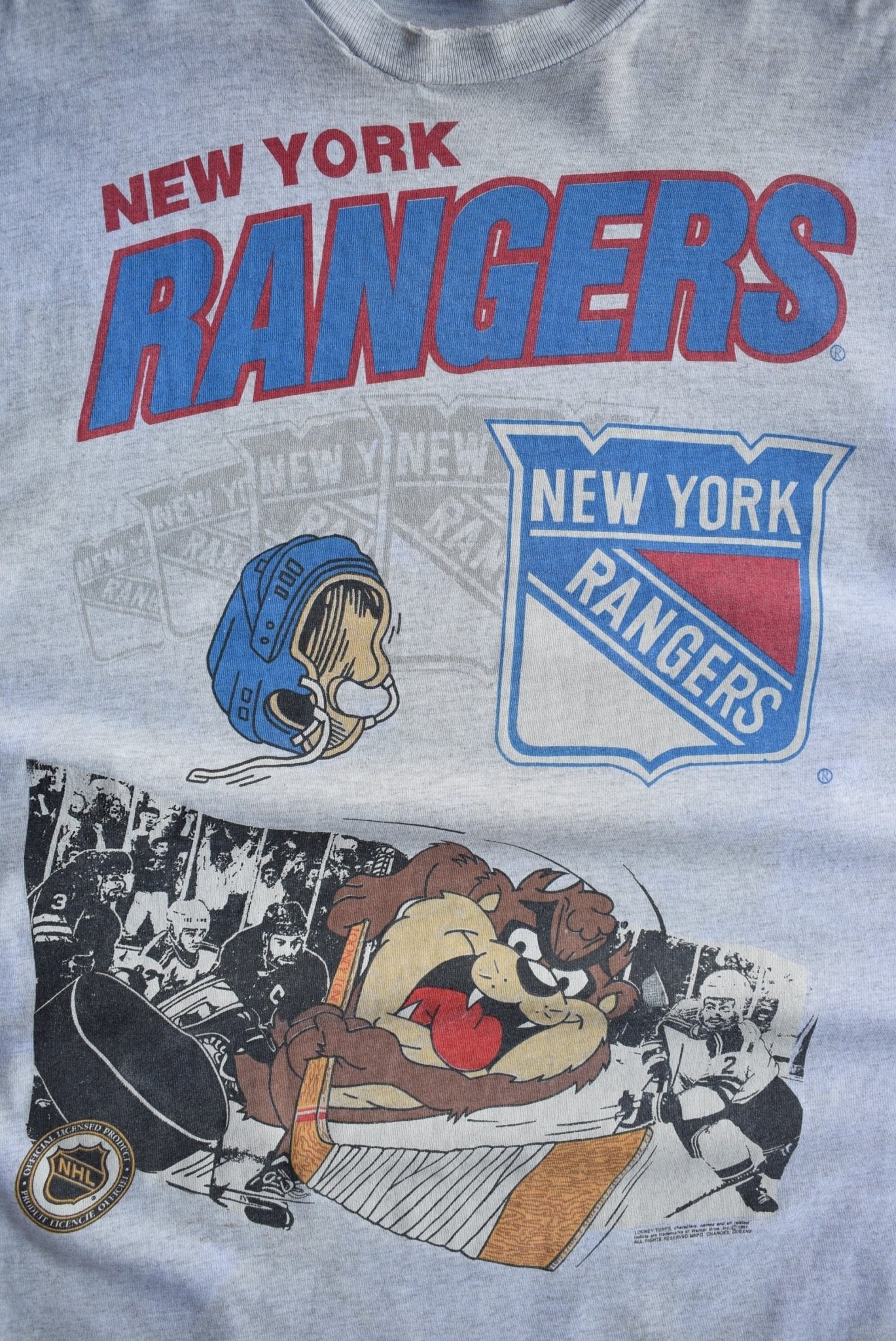 Vintage 1991 Warner Bros. x NHL New York Rangers Tee (XL) - Retrospective Store