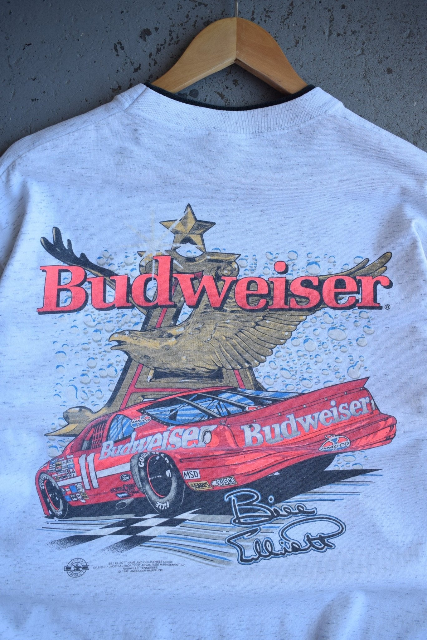 Vintage 1992 Budweiser Bill Elliot NASCAR Tee (L/XL) - Retrospective Store