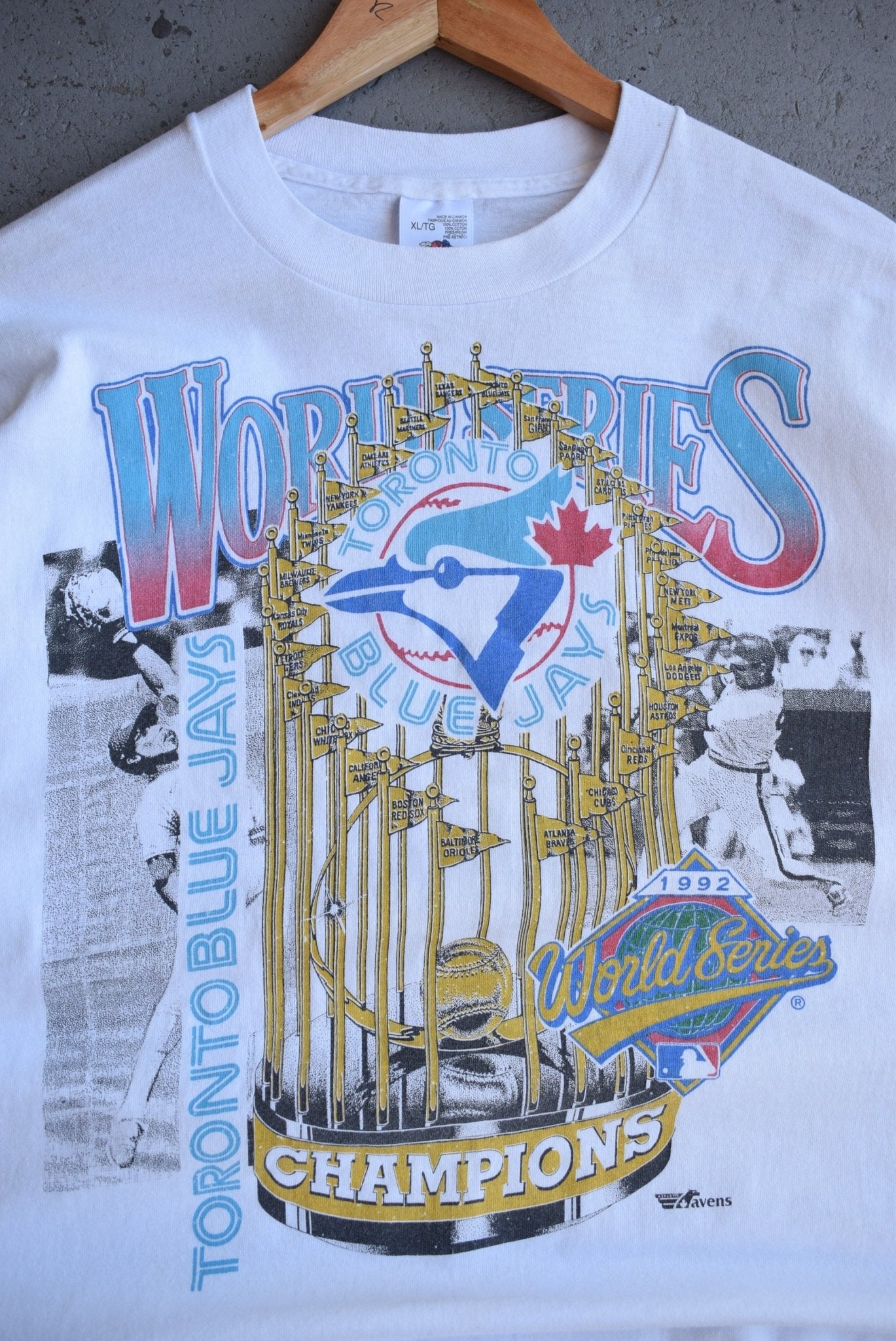 Vintage 1992 MLB Toronto Blue Jays World Series Champions Tee (XL) - Retrospective Store