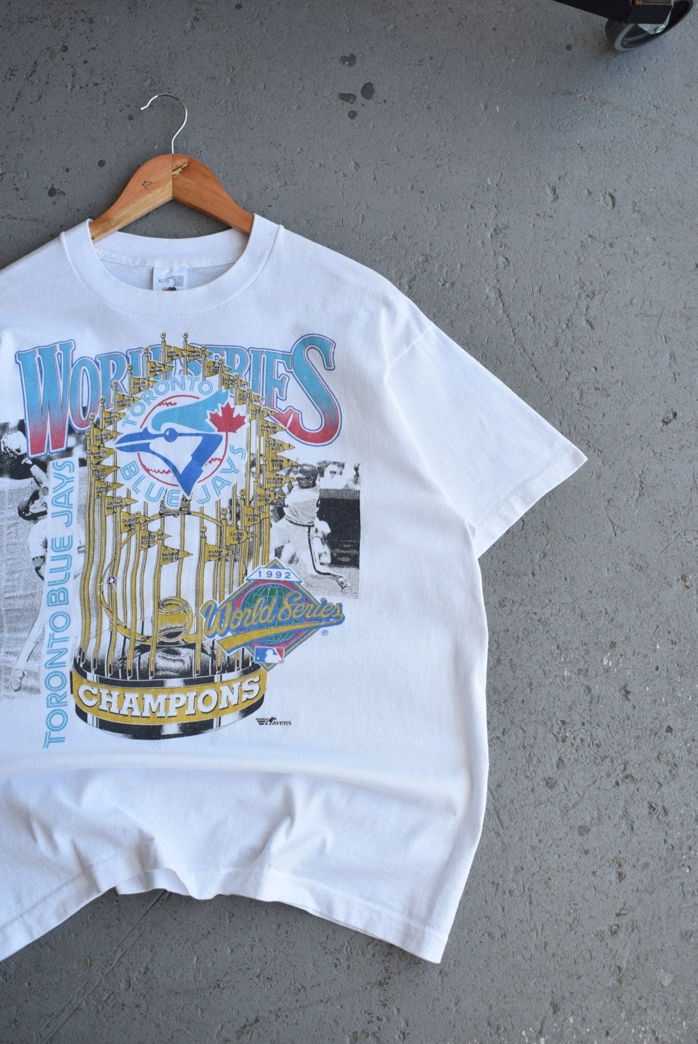 Vintage 1992 MLB Toronto Blue Jays World Series Champions Tee (XL) - Retrospective Store