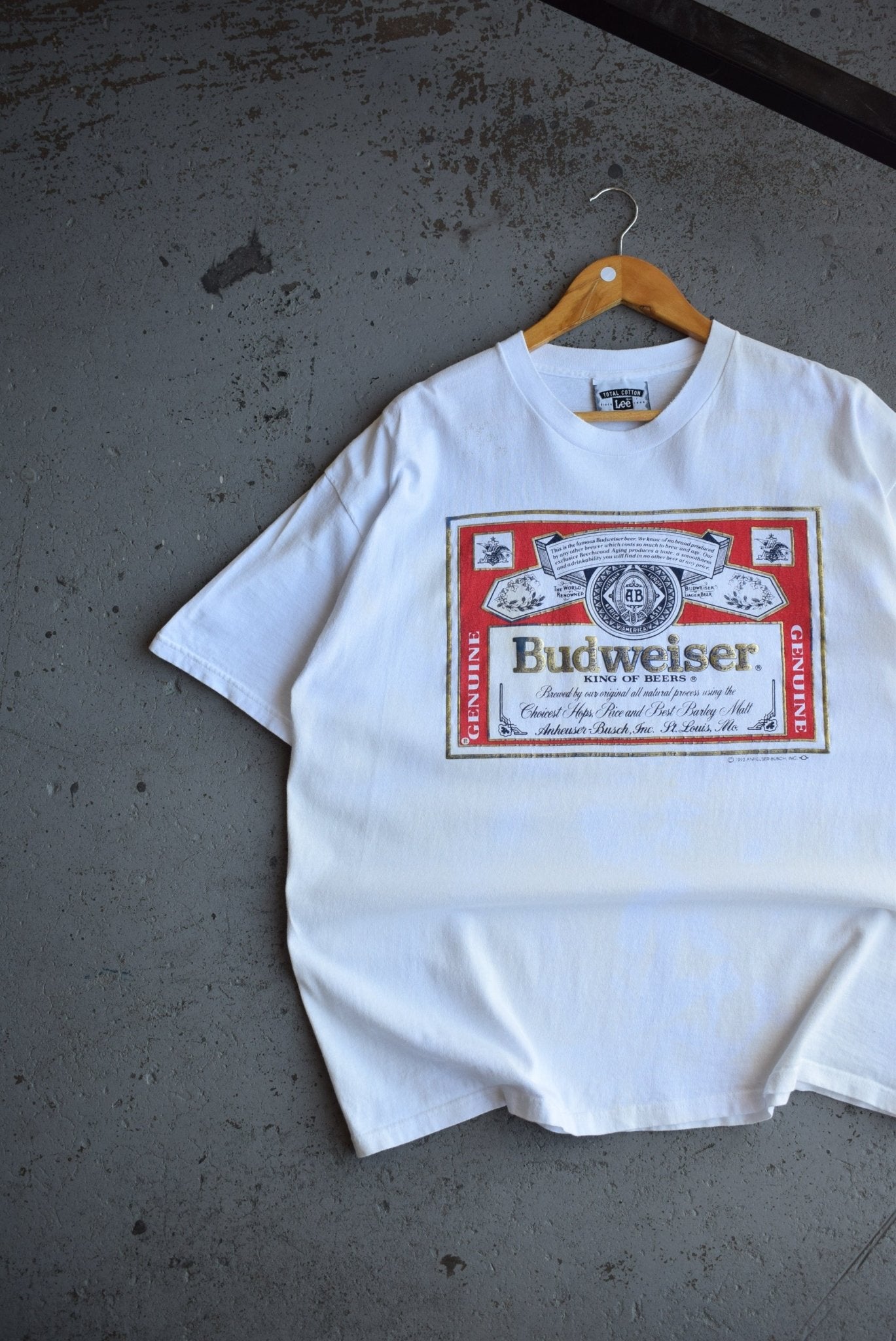 Vintage 1993 Budweiser 'King of Beers' Tee (XL) - Retrospective Store