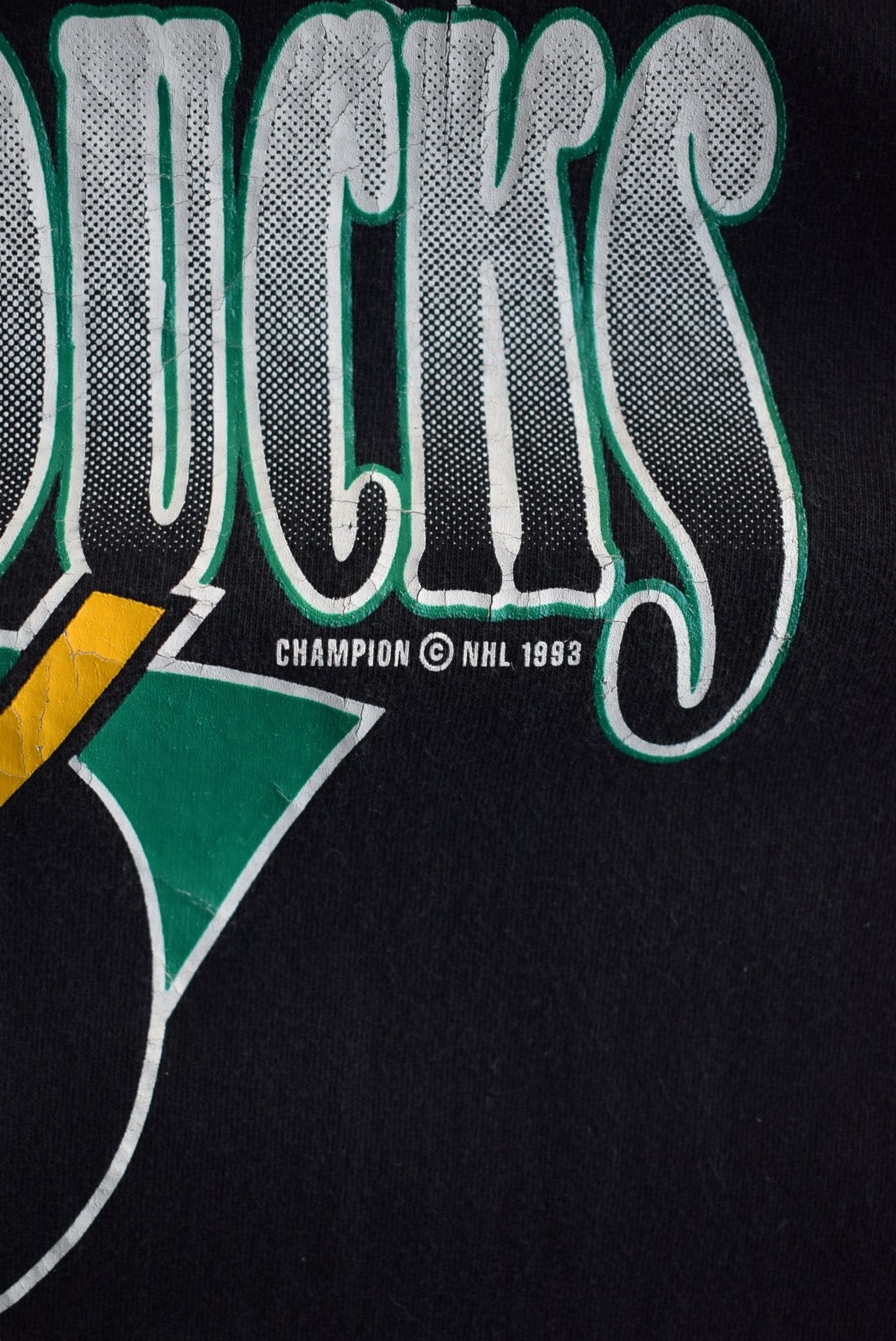 Vintage 1993 Champion x NHL Anaheim Mighty Ducks Tee (L) - Retrospective Store