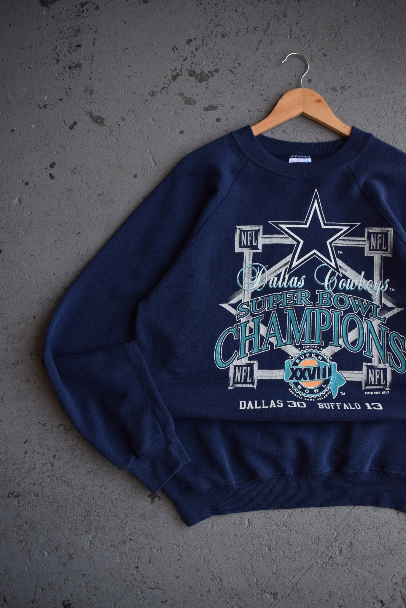 Vintage 1994 NFL Dallas Cowboys Superbowl XXVIII Champions Crewneck (M) - Retrospective Store