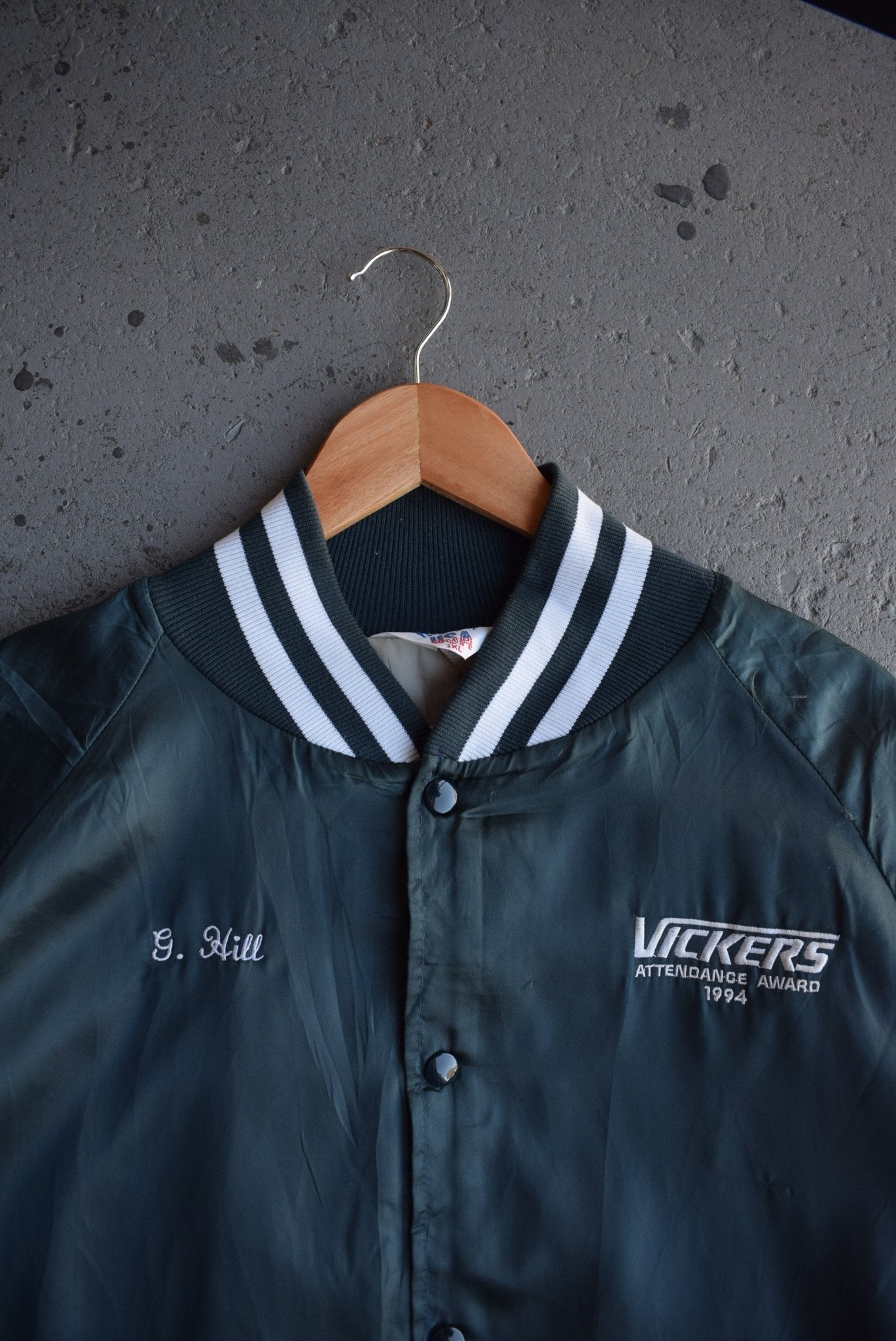 Vintage 1994 Vickers Embroidered Satin Jacket (XXL) - Retrospective Store
