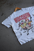 Vintage 1994 Warner Bros. x University of Wisconsin Football Tee (L/XL) - Retrospective Store