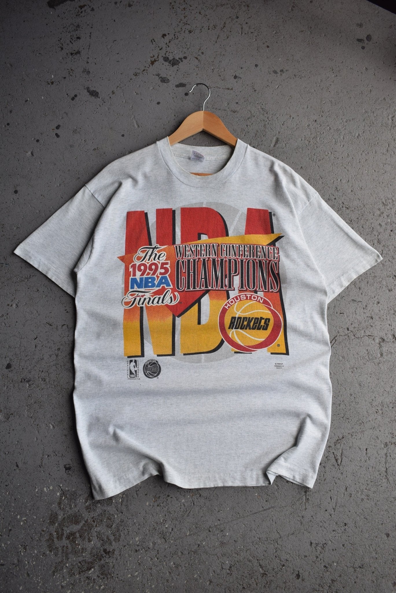 Vintage 1995 NBA Houston Rockets Western Conference Champions Tee (L) - Retrospective Store