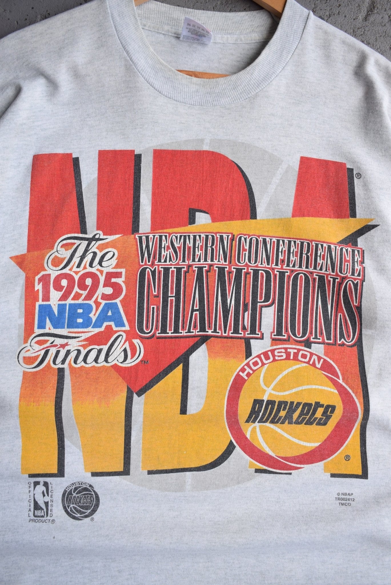 Vintage 1995 NBA Houston Rockets Western Conference Champions Tee (L) - Retrospective Store