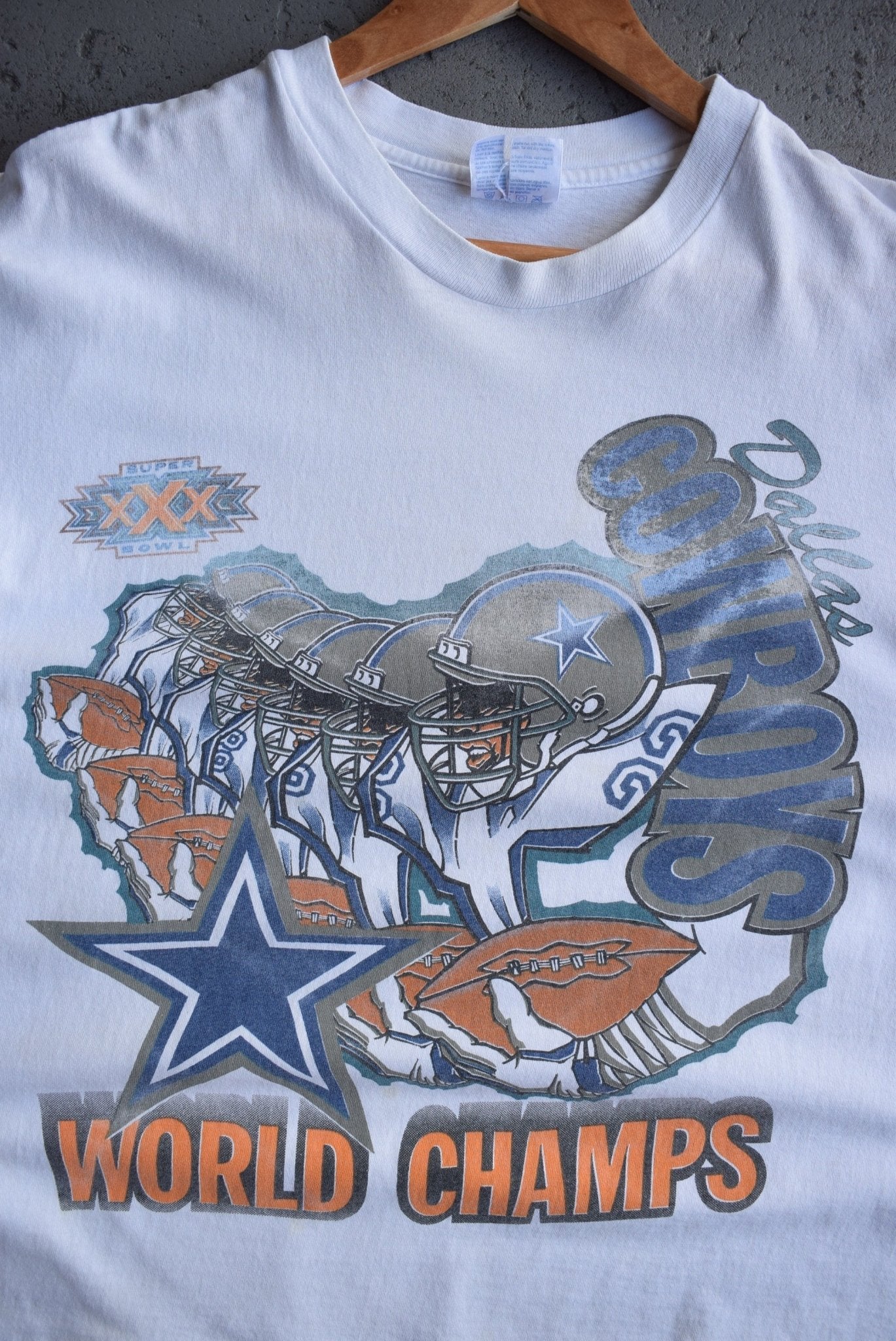 Vintage 1995 NFL Dallas Cowboys World Champs Tee (M) - Retrospective Store