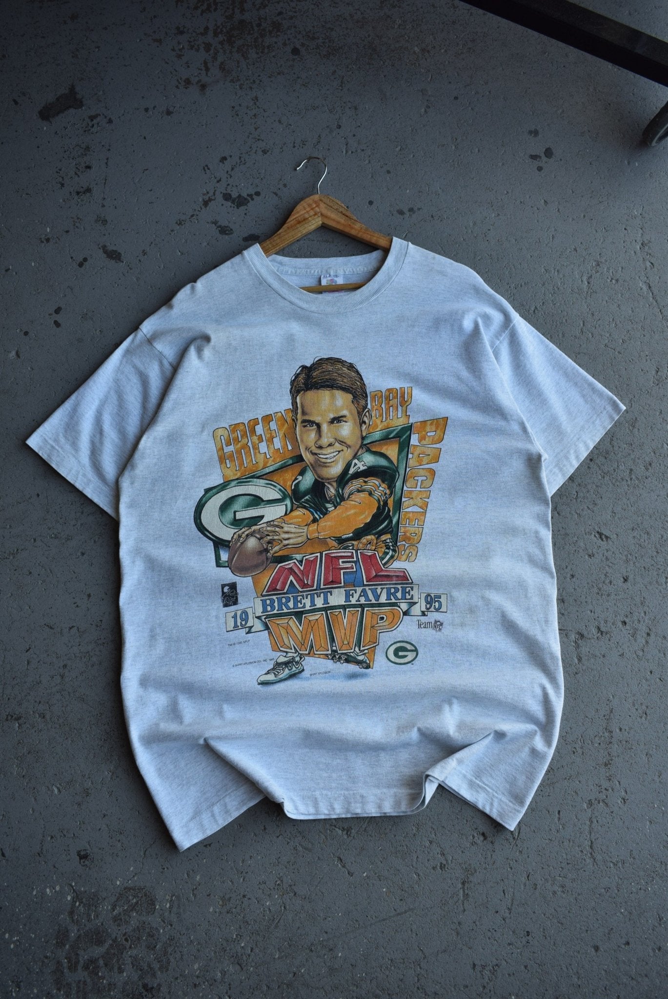 Vintage 1995 NFL Green Bay Packers Brett Farve MVP Tee (XL/XXL) - Retrospective Store