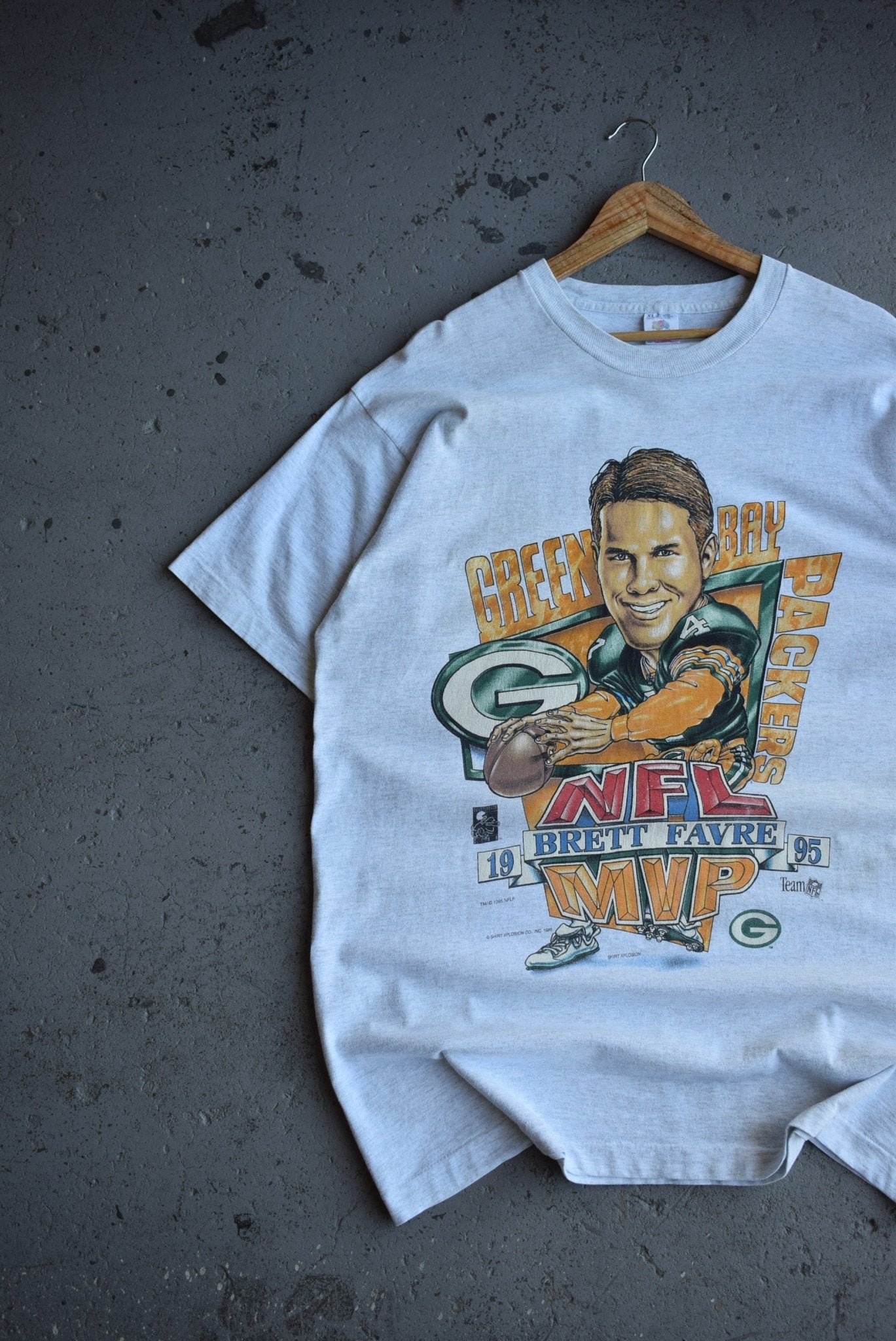 Vintage 1995 NFL Green Bay Packers Brett Farve MVP Tee (XL/XXL) - Retrospective Store