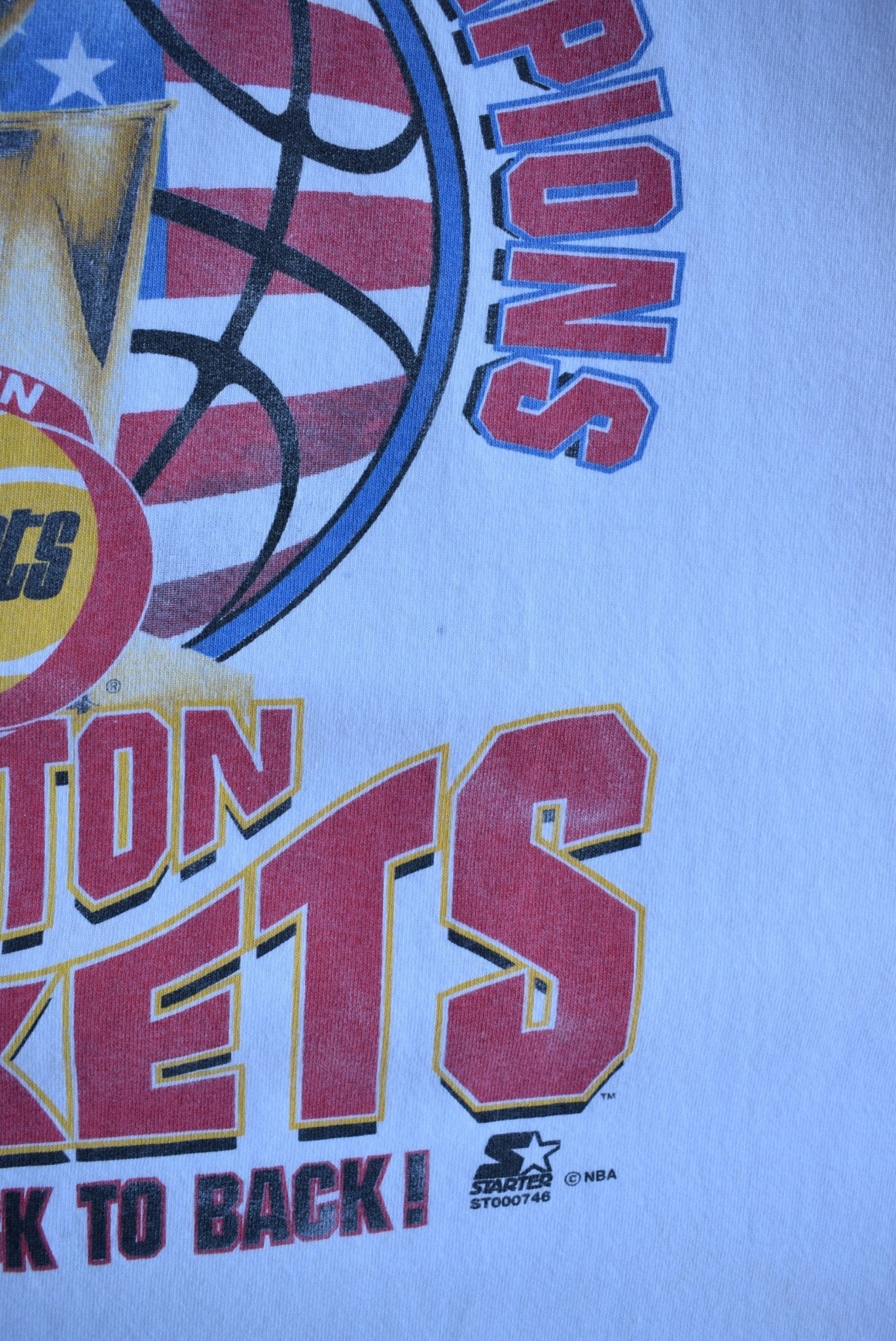 Vintage 1995 Starter x NBA Houston Rockets Champions Tee (XL/XXL) - Retrospective Store