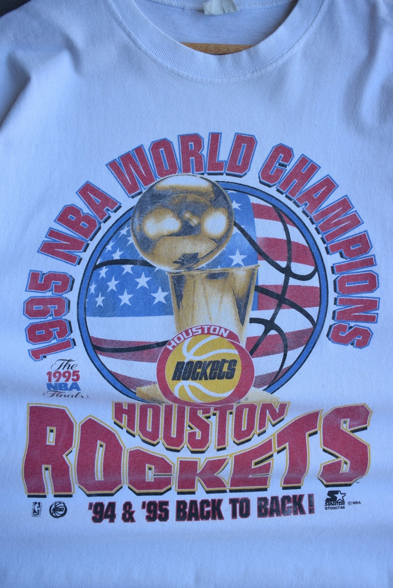 Vintage 1995 Starter x NBA Houston Rockets Champions Tee (XL/XXL) - Retrospective Store