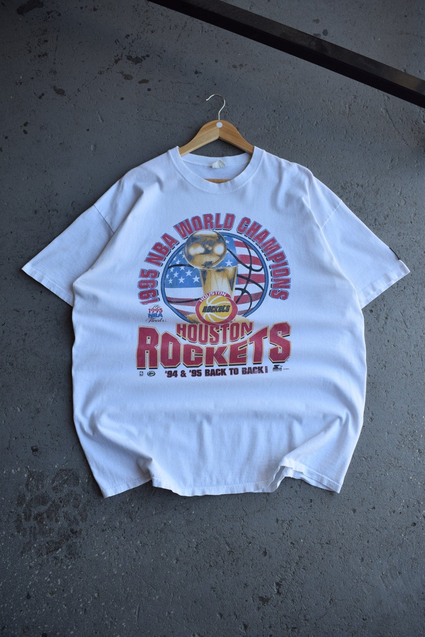 Vintage 1995 Starter x NBA Houston Rockets Champions Tee (XL/XXL) - Retrospective Store