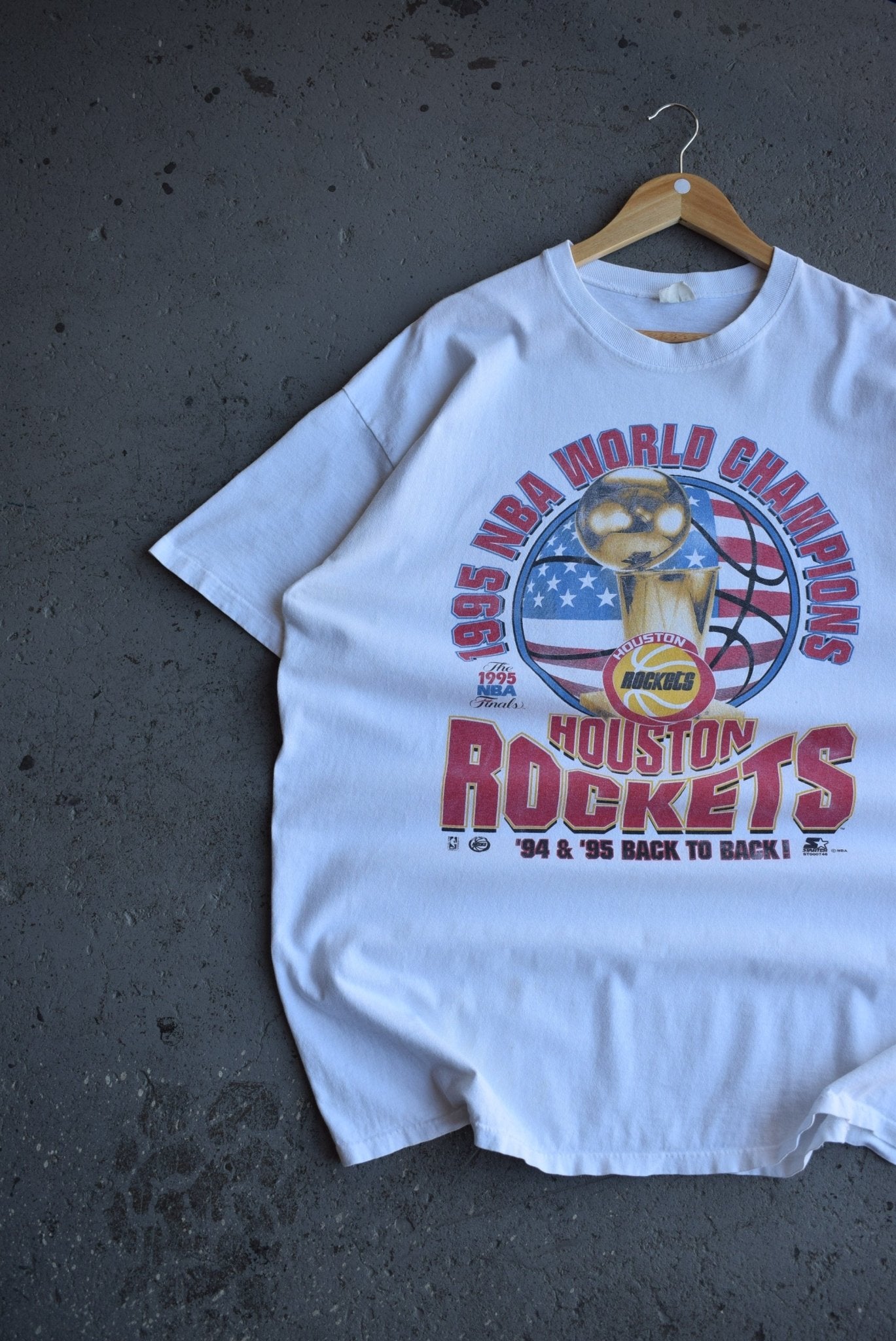Vintage 1995 Starter x NBA Houston Rockets Champions Tee (XL/XXL) - Retrospective Store