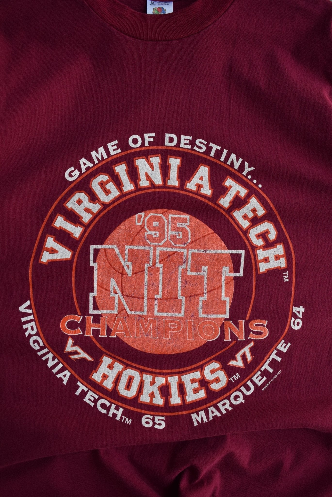 Vintage 1995 Virginia Tech University Basketball Tee (M) - Retrospective Store