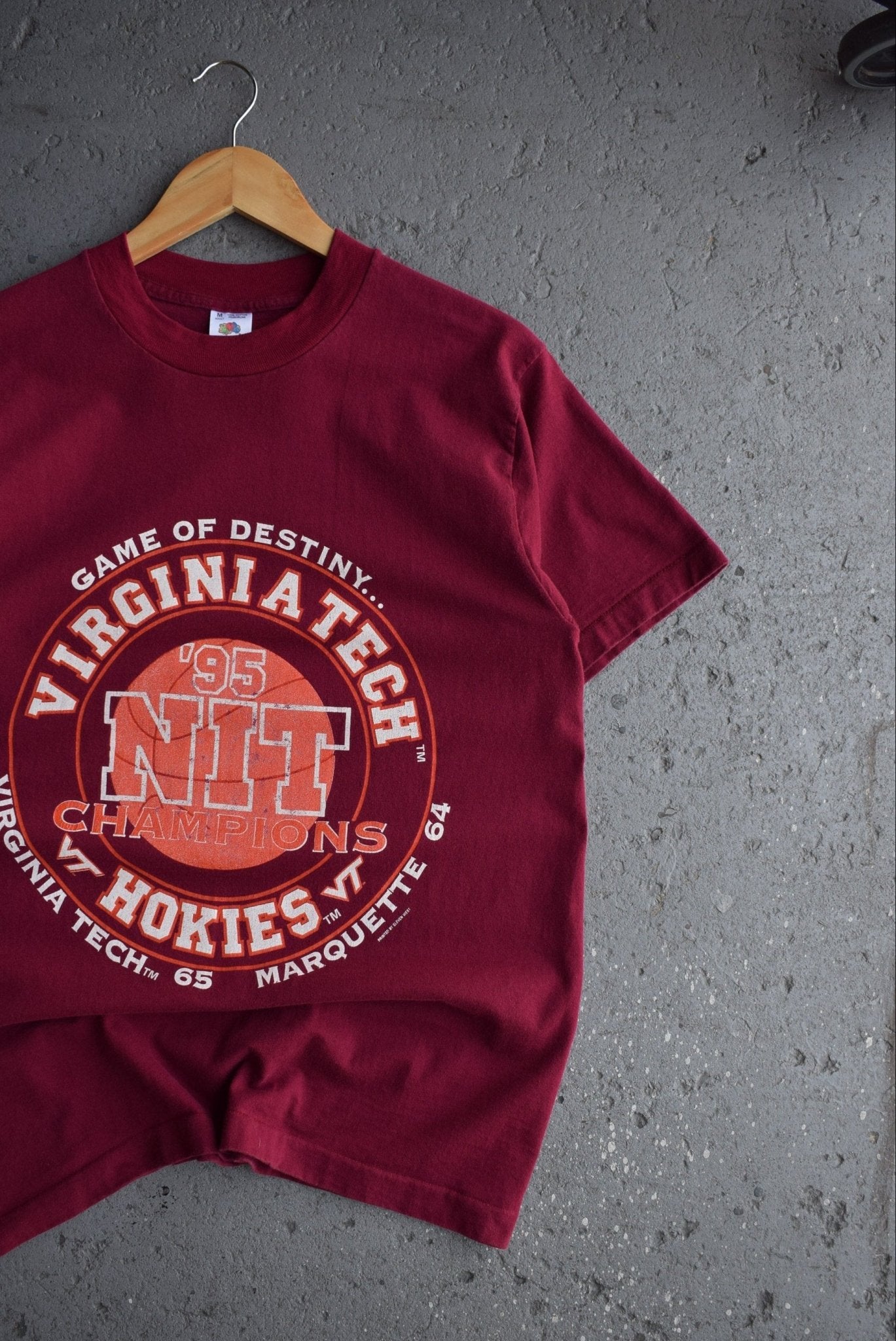 Vintage 1995 Virginia Tech University Basketball Tee (M) - Retrospective Store