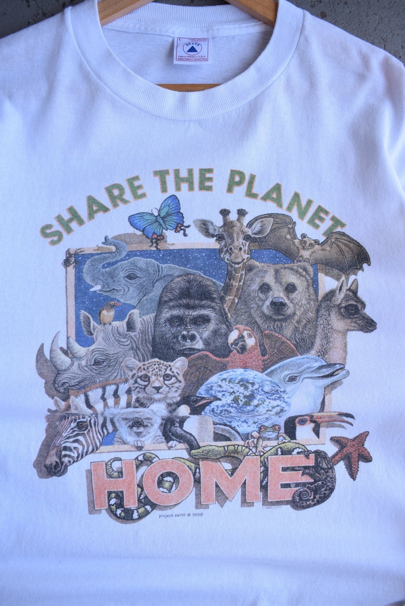 Vintage 1996 Share The Planet Long Sleeve Tee (L) - Retrospective Store
