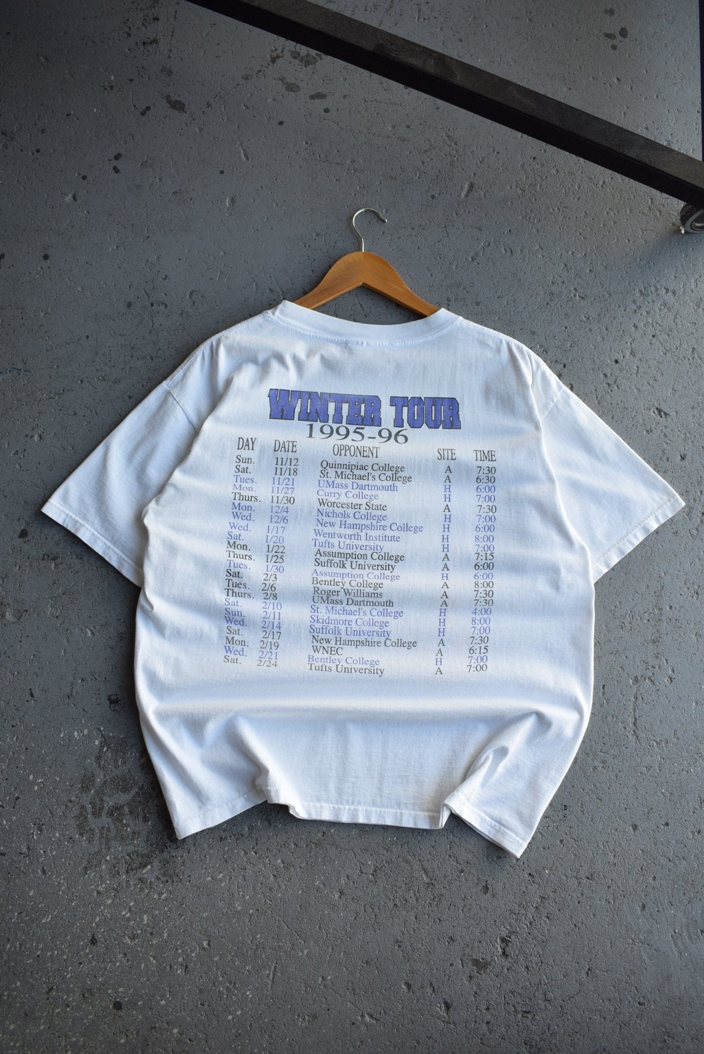 Vintage 1996 Stonehill Hockey Winter Tour Tee (L/XL) - Retrospective Store