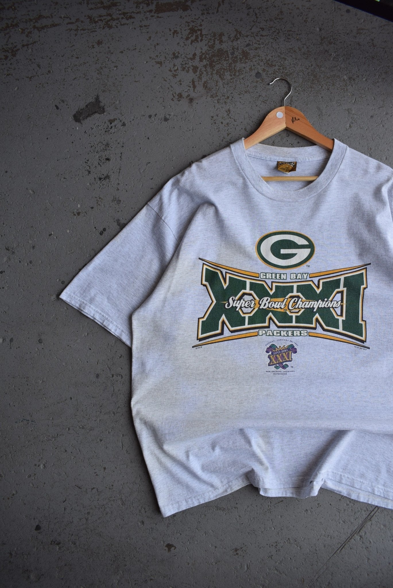 Vintage 1997 Nutmeg x NFL Green Bay Packers Superbowl XXXI Champions Tee (XXL) - Retrospective Store