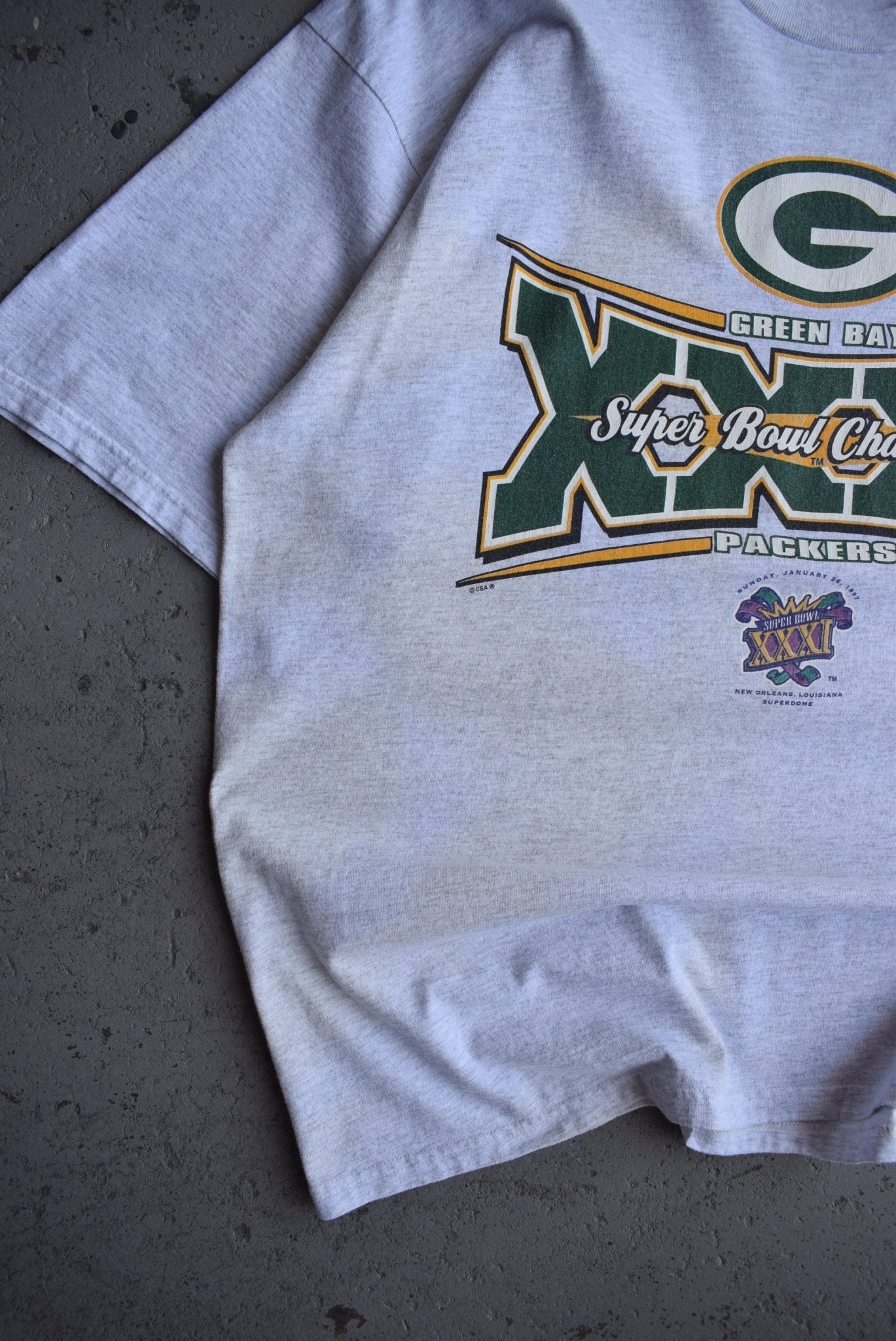 Vintage 1997 Nutmeg x NFL Green Bay Packers Superbowl XXXI Champions Tee (XXL) - Retrospective Store