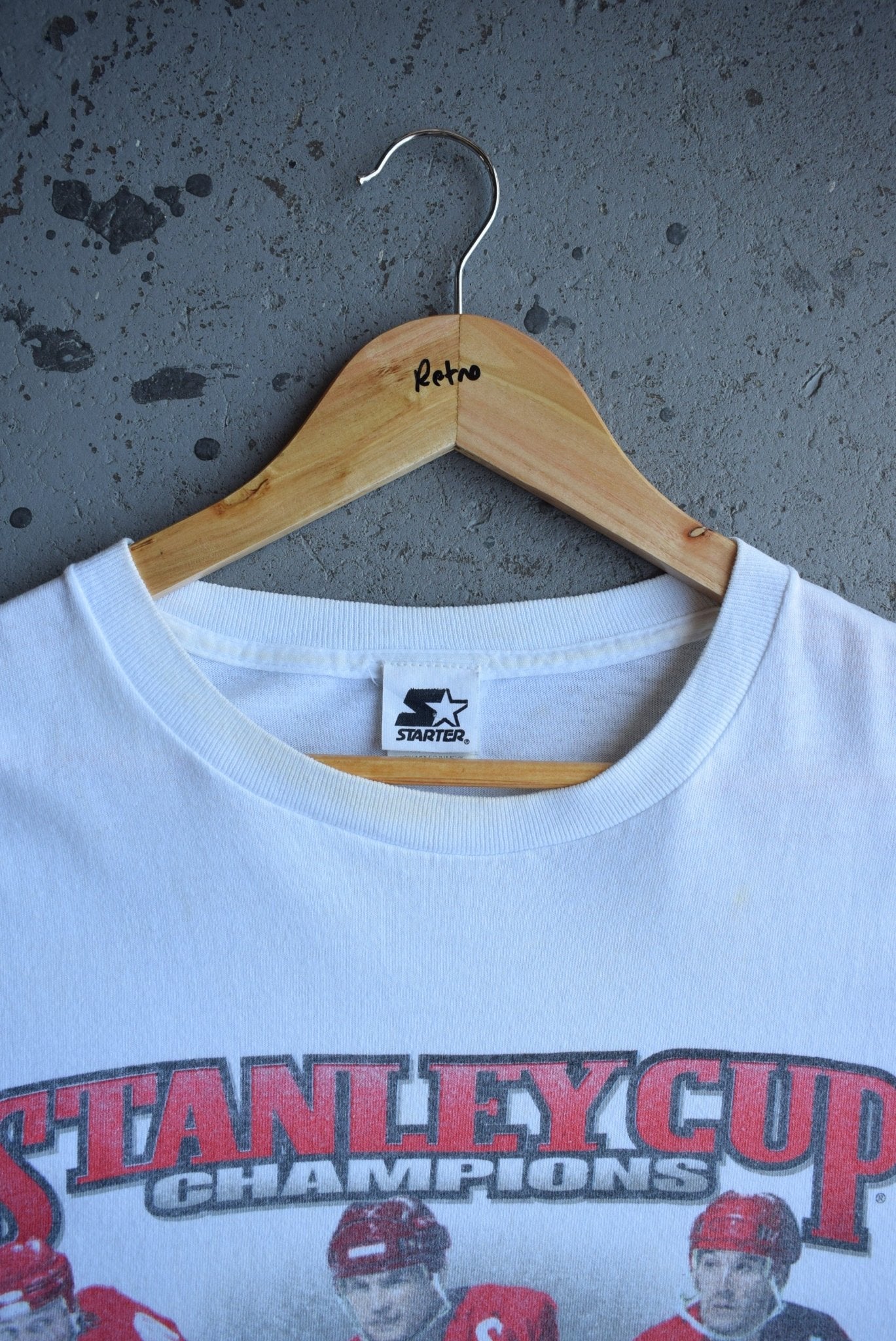 Vintage 1997 Starter x NHL Detroit Red Wings Champions Tee (XXL) - Retrospective Store