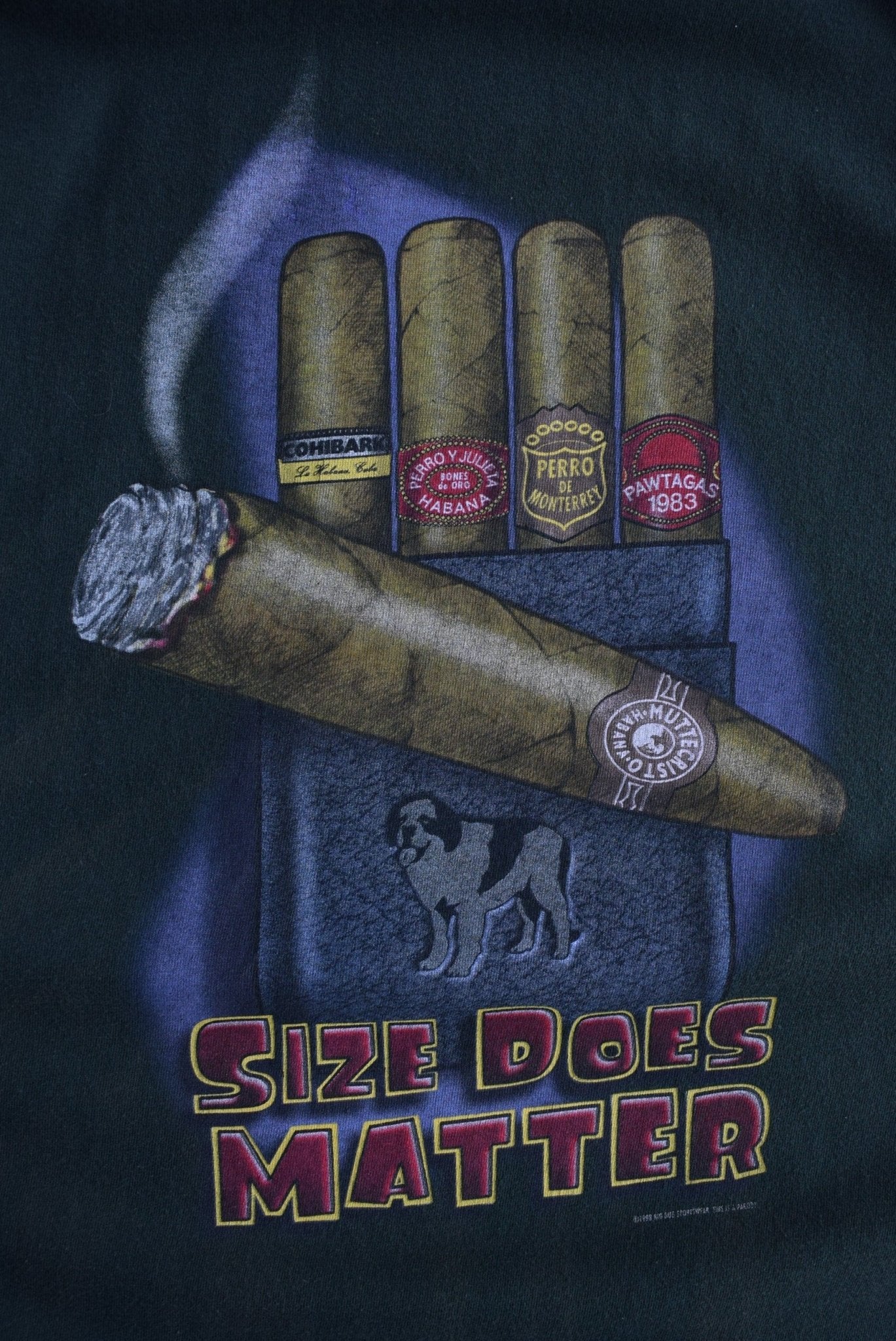 Vintage 1998 Big Dogs Cigars 'Size Does Matter' Tee (XXL) - Retrospective Store