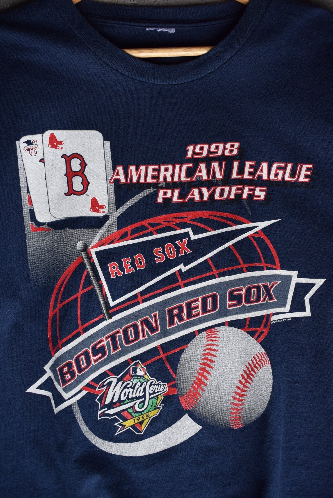 Vintage 1998 Starter x MLB Boston Red Sox Playoffs Tee (L/XL) - Retrospective Store