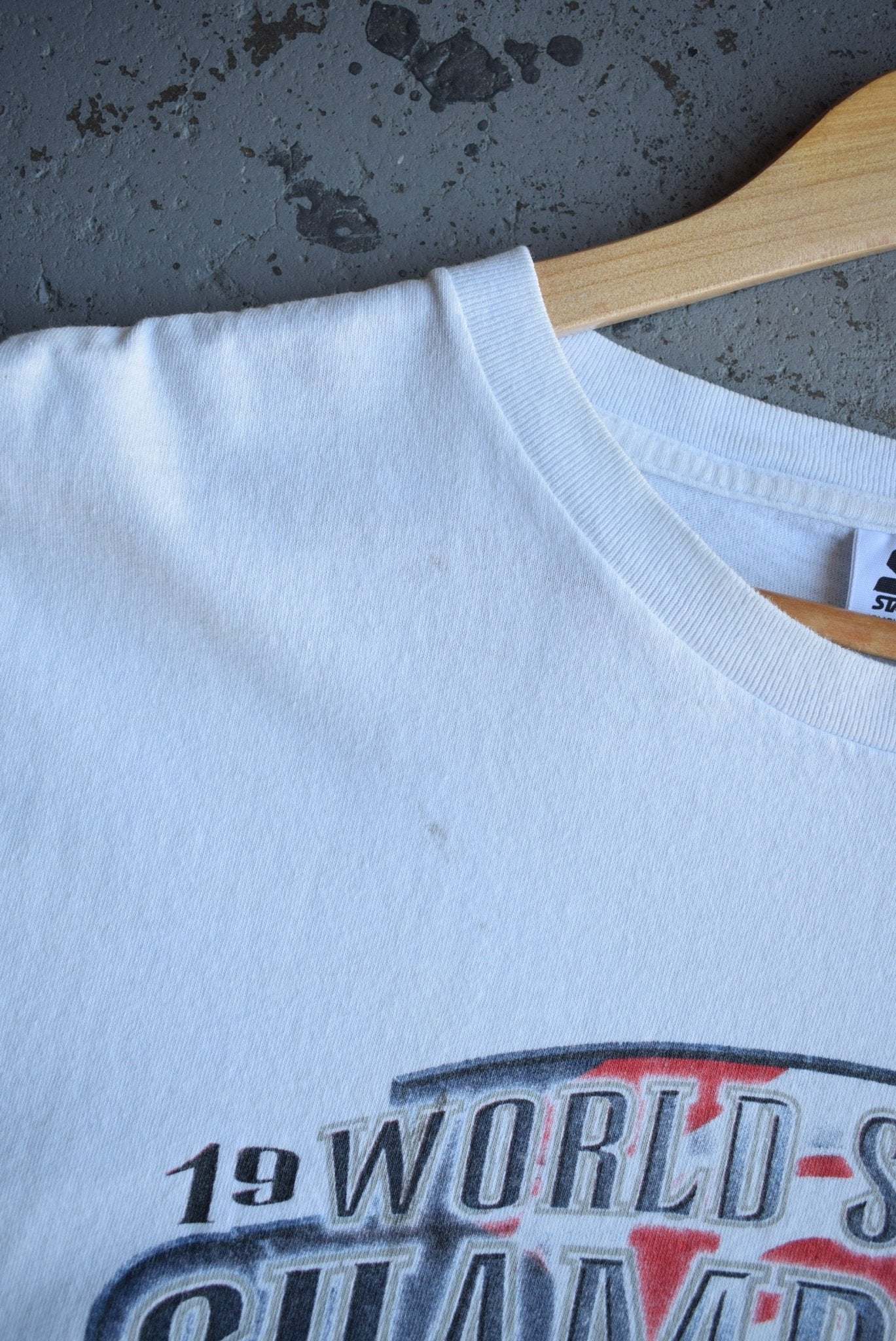 Vintage 1998 Starter x MLB New York Yankees World Series Champions Tee (XL) - Retrospective Store