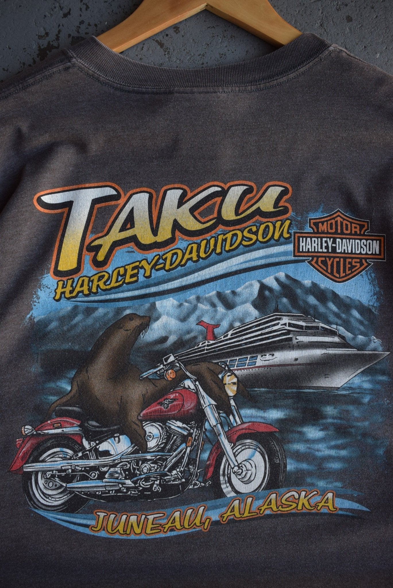 Vintage 2000 Harley Davidson Motorcycles Alaska Long Sleeve Tee (XL) - Retrospective Store