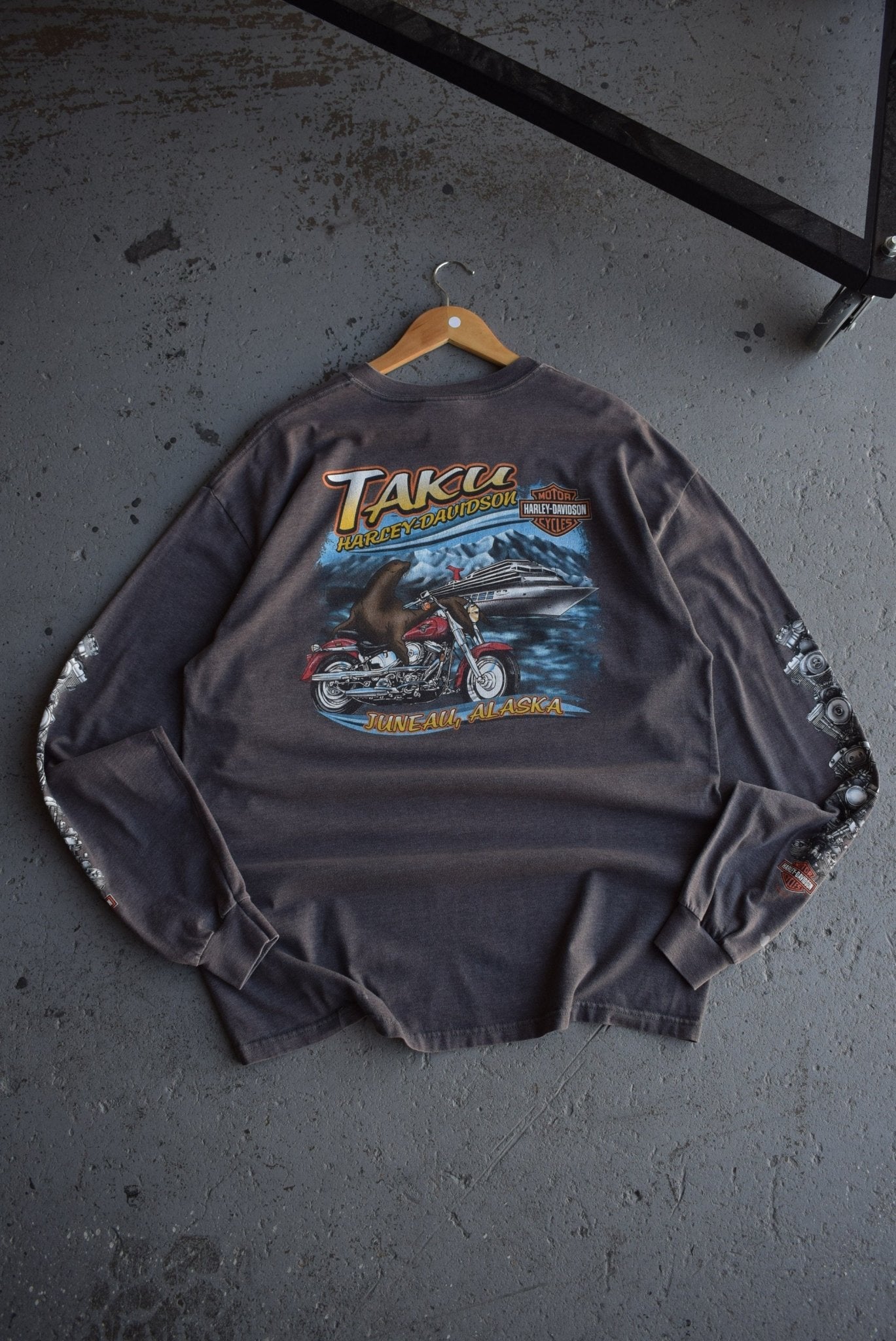 Vintage 2000 Harley Davidson Motorcycles Alaska Long Sleeve Tee (XL) - Retrospective Store