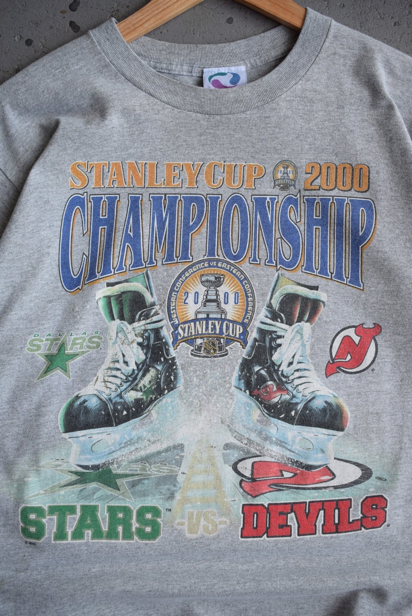 Vintage 2000 NHL Stanley Cup Stars vs Devils Tee (M/L) - Retrospective Store