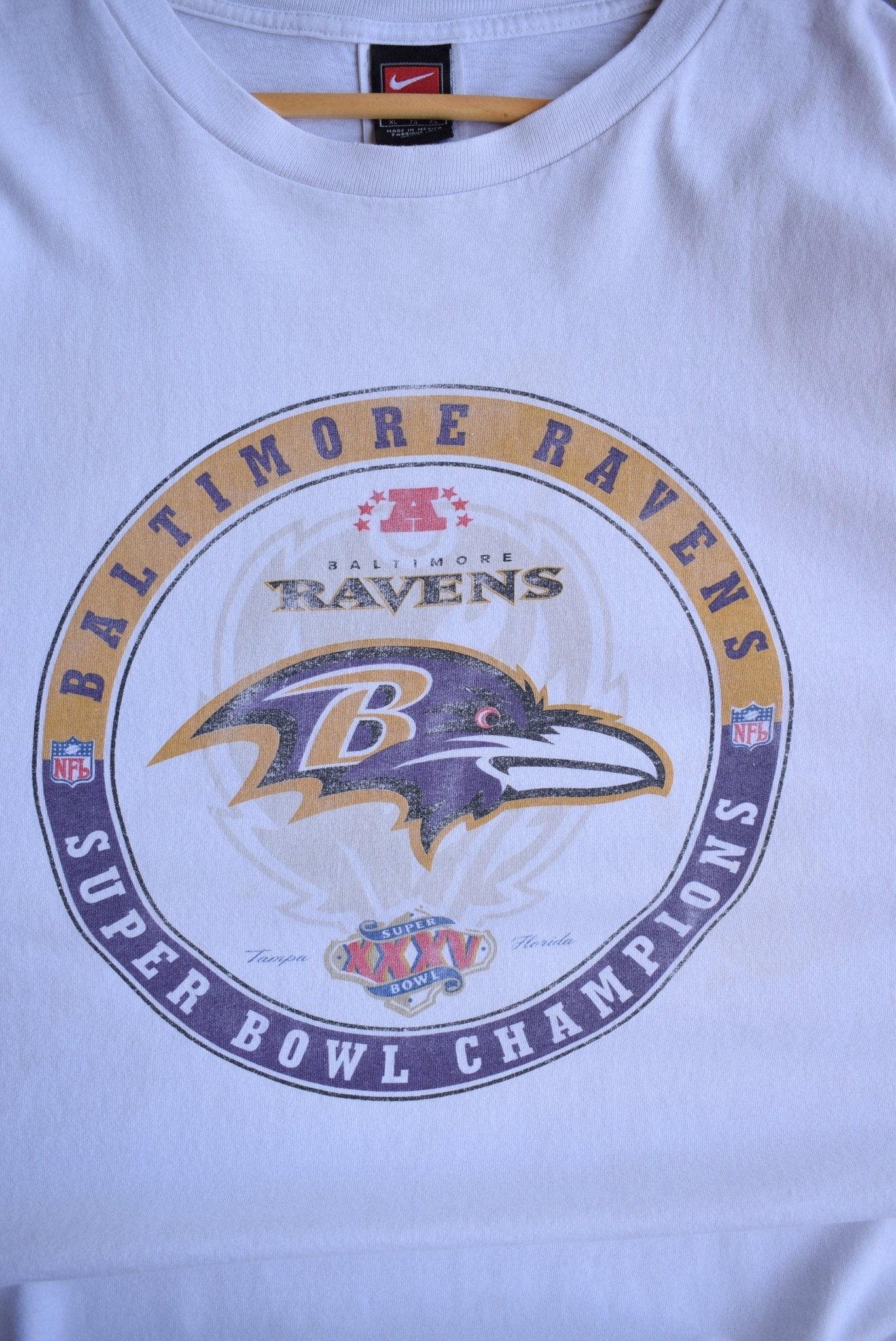 Vintage 2001 Nike x NFL Baltimore Ravens Champions Tee (XL) - Retrospective Store