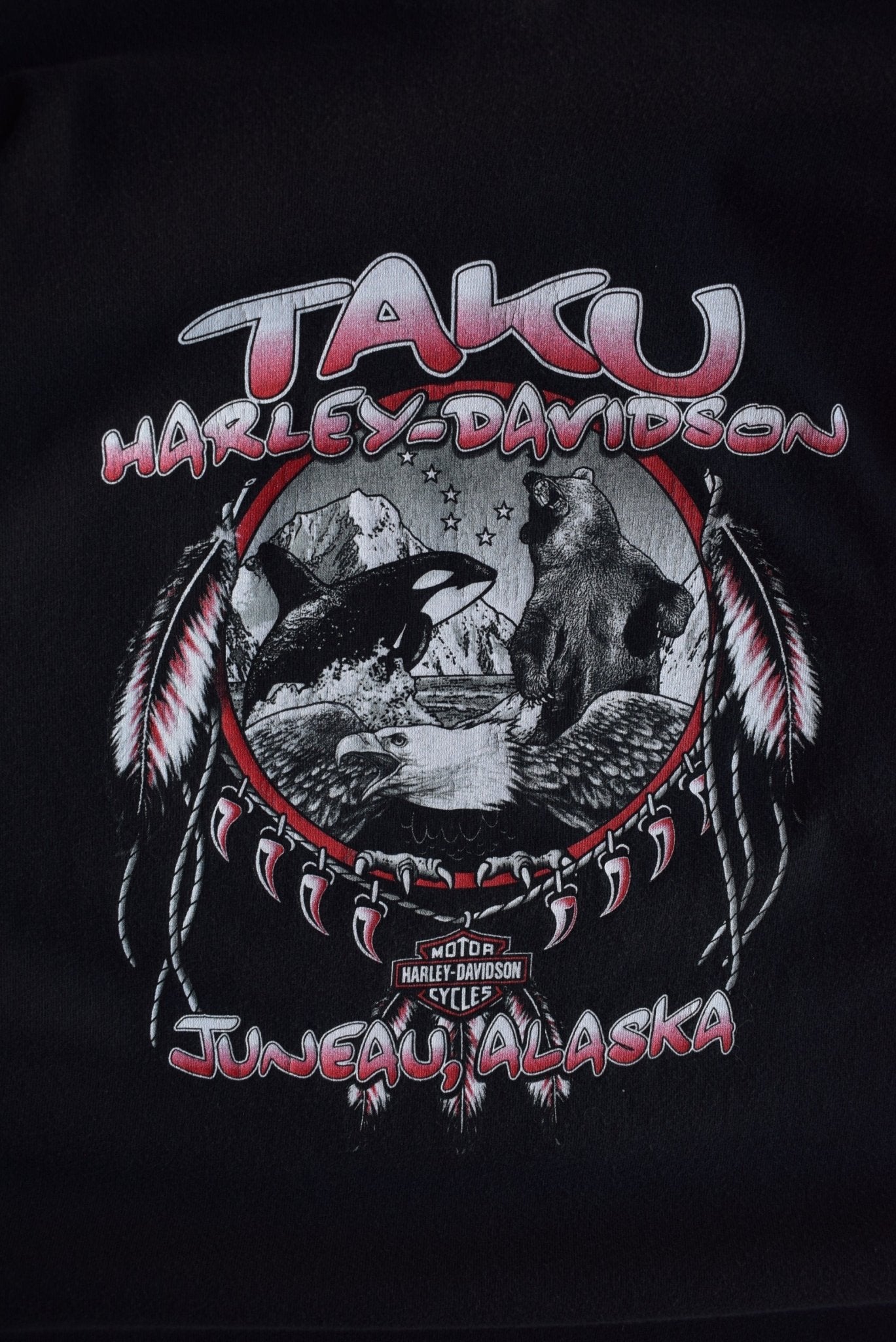 Vintage 2002 Harley Davidson Motorcycles Alaska Long Sleeve Tee (M/L) - Retrospective Store
