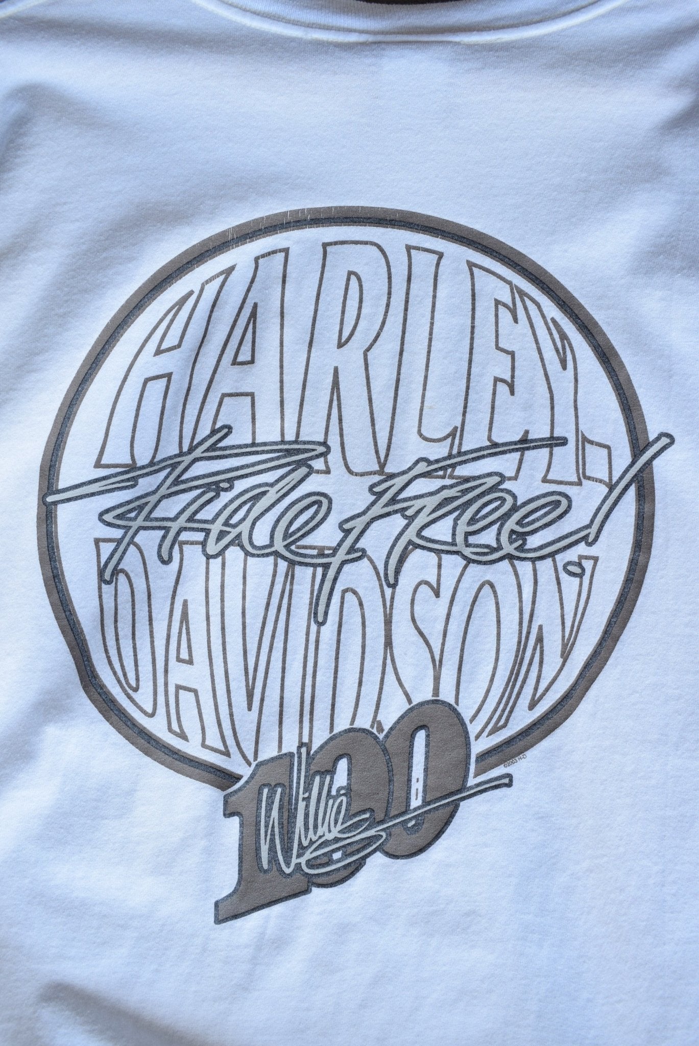 Vintage 2003 Harley Davidson 'Ride Free' Tee (L/XL) - Retrospective Store