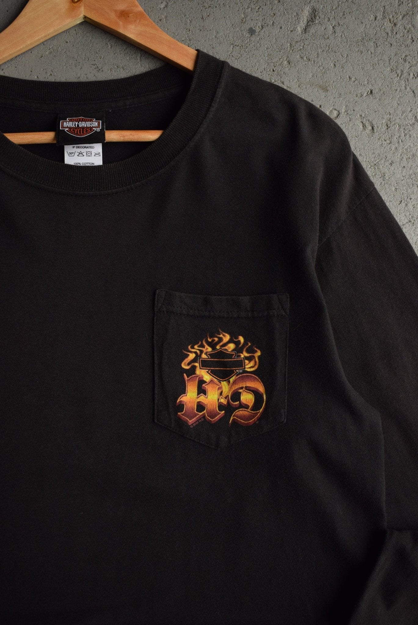 Vintage 2006 Harley Davidson Black Wolf Long Sleeve Tee (M) - Retrospective Store
