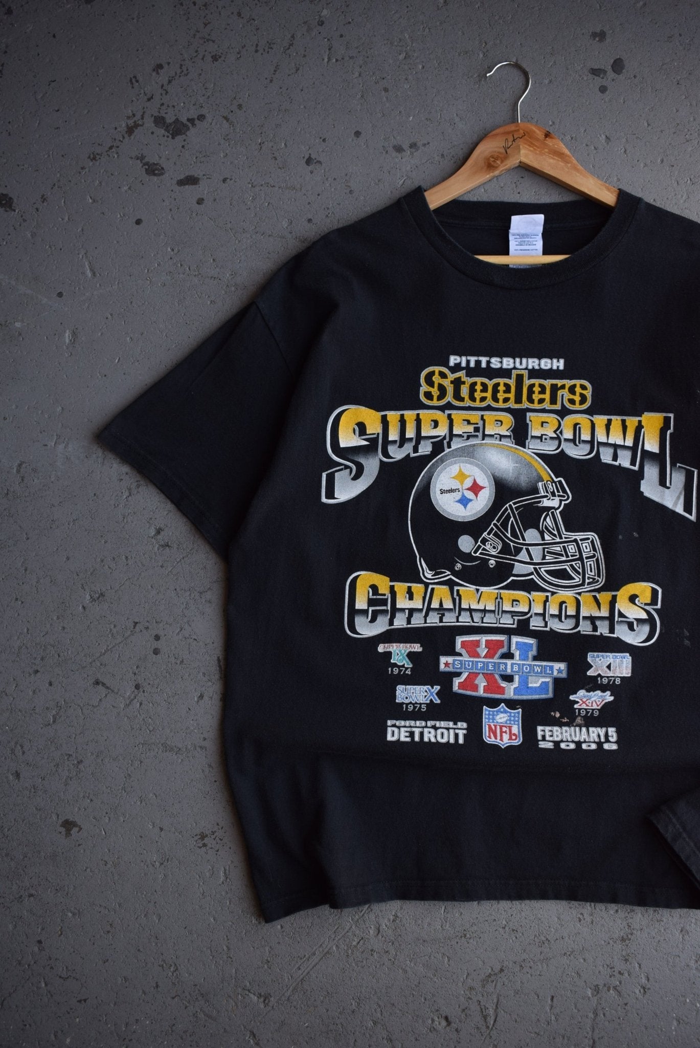 Vintage 2006 NFL Pittsburgh Steelers Superbowl XL Champions Tee (XL) - Retrospective Store