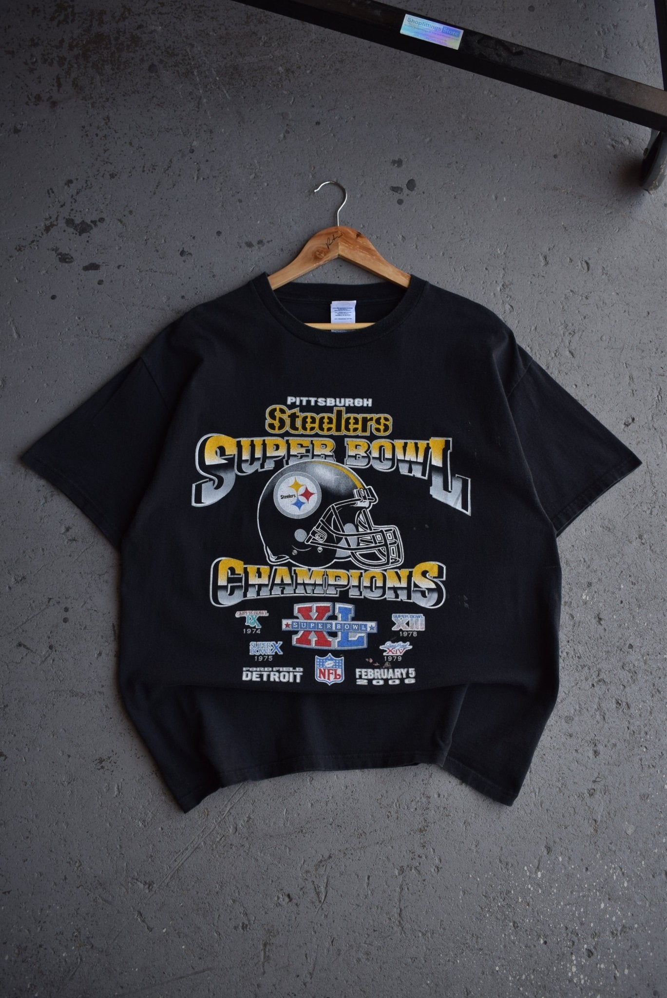 Vintage 2006 NFL Pittsburgh Steelers Superbowl XL Champions Tee (XL) - Retrospective Store