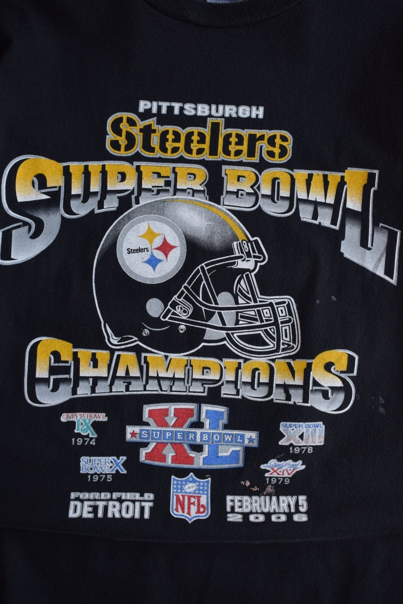 Vintage 2006 NFL Pittsburgh Steelers Superbowl XL Champions Tee (XL) - Retrospective Store