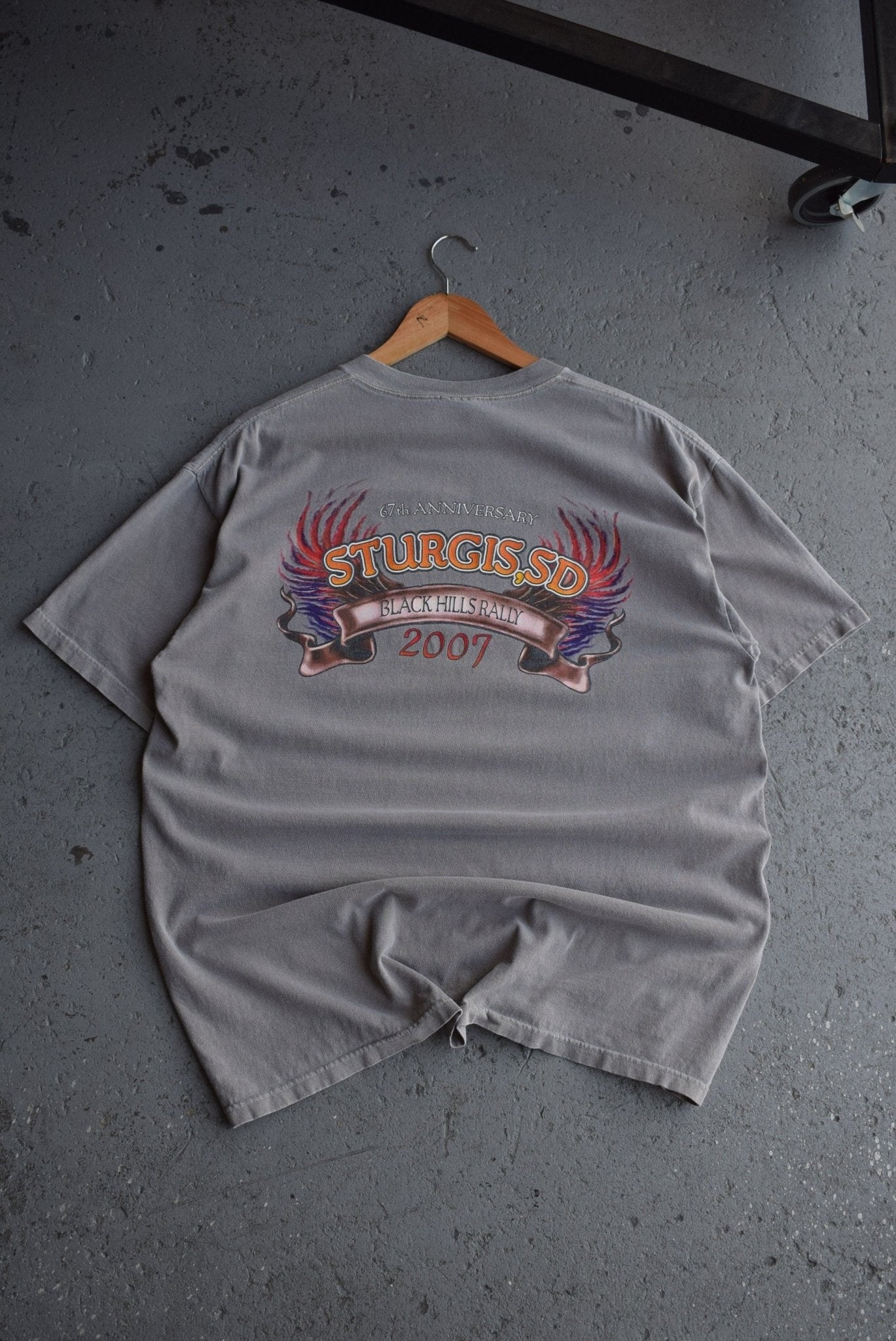 Vintage 2007 Sturgis Motorcycles Black Hills Rally Tee (L/XL) - Retrospective Store