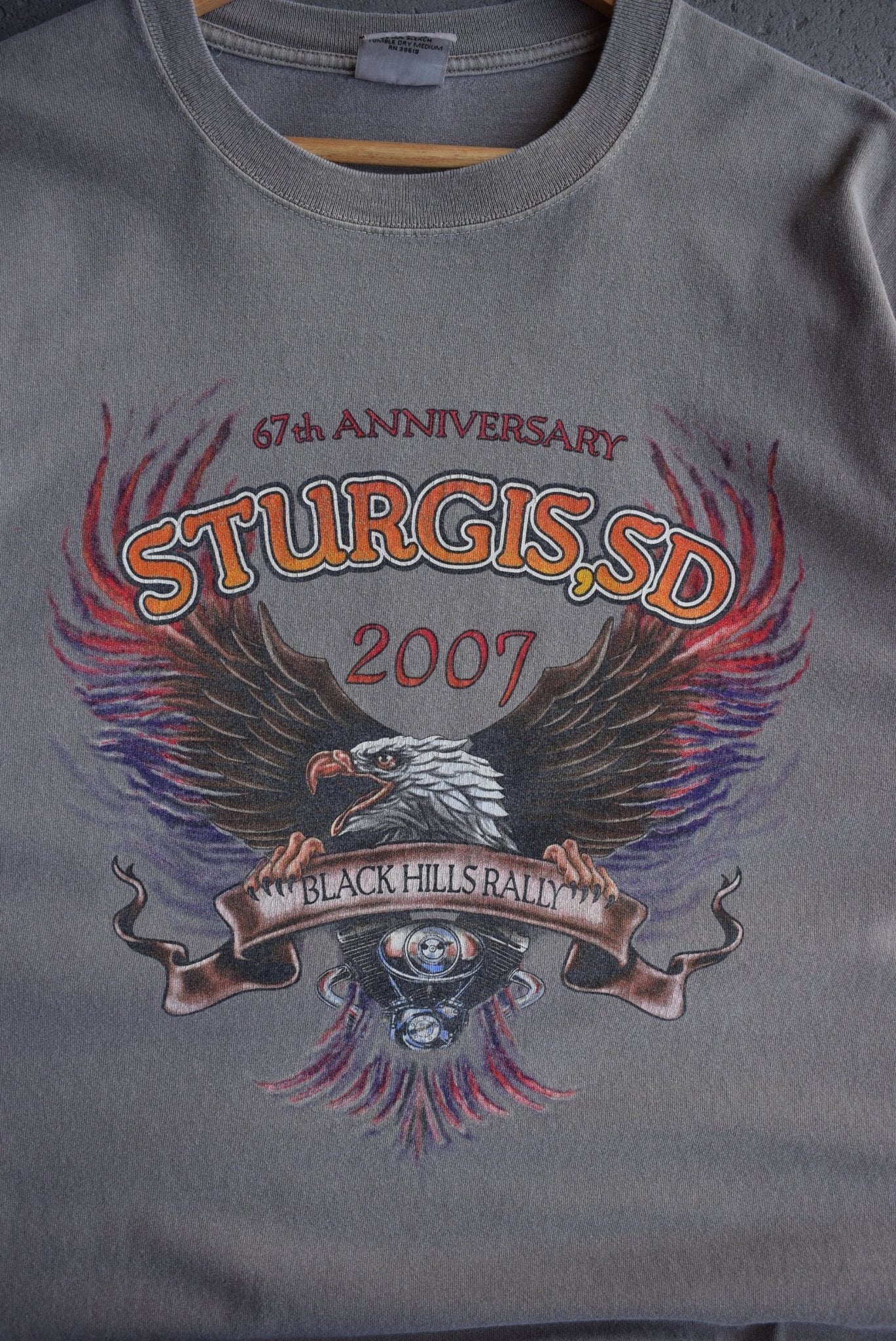 Vintage 2007 Sturgis Motorcycles Black Hills Rally Tee (L/XL) - Retrospective Store