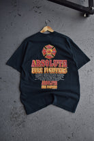 Vintage 90s Absolute Fire Fighters Graphic Tee (L) - Retrospective Store