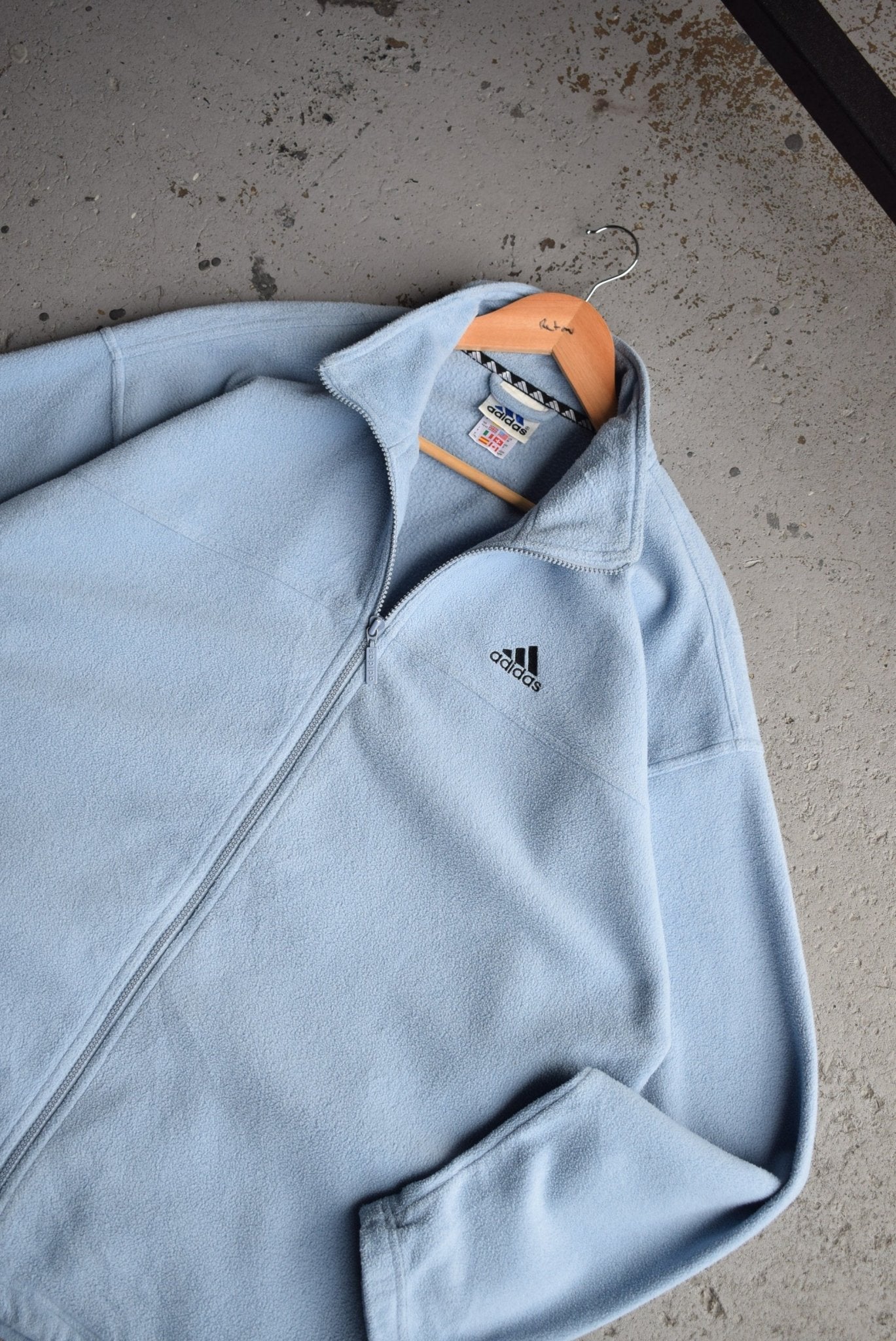 Vintage 90s Adidas Classic Logo Embroidered Fleece Jacket (L/XL) - Retrospective Store