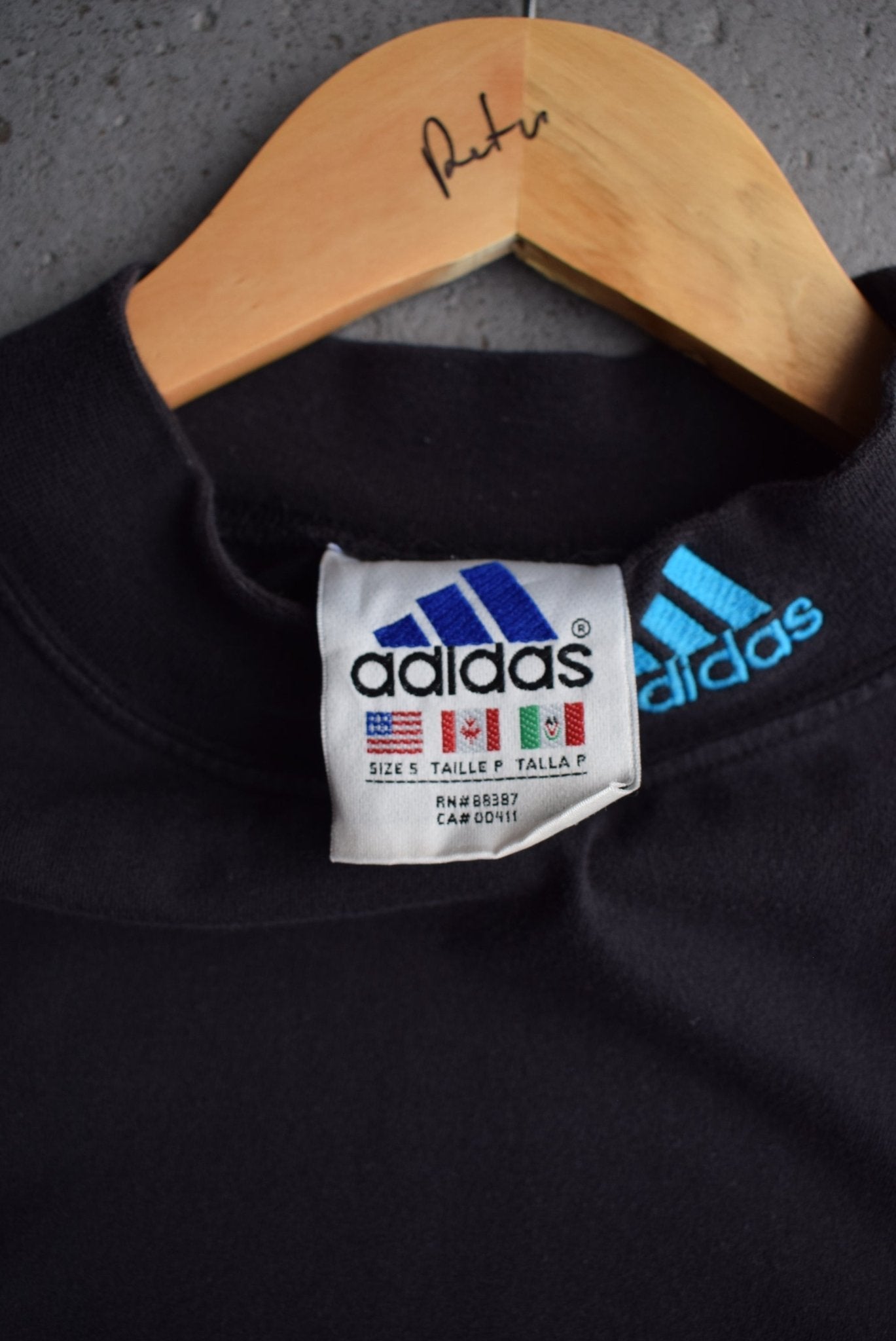 Vintage 90s Adidas Classic Logo Embroidered Mockneck (M) - Retrospective Store