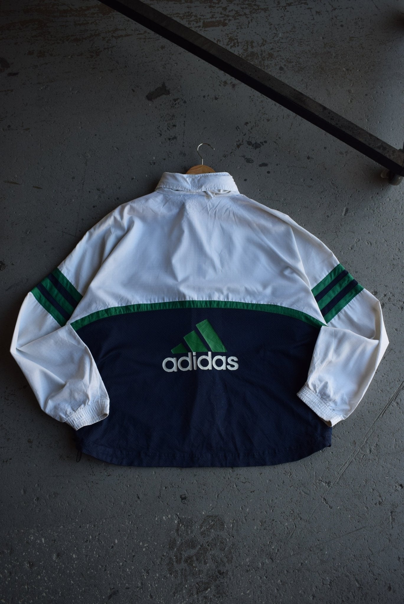 Vintage 90s Adidas Classic Logo Embroidered Windbreaker Jacket (L) - Retrospective Store